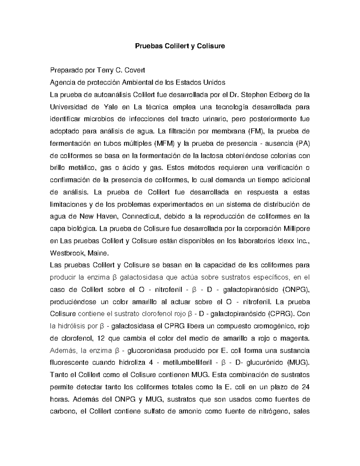 Pruebas Colilert y Colisure: Métodos Efectivos para Detección de ...