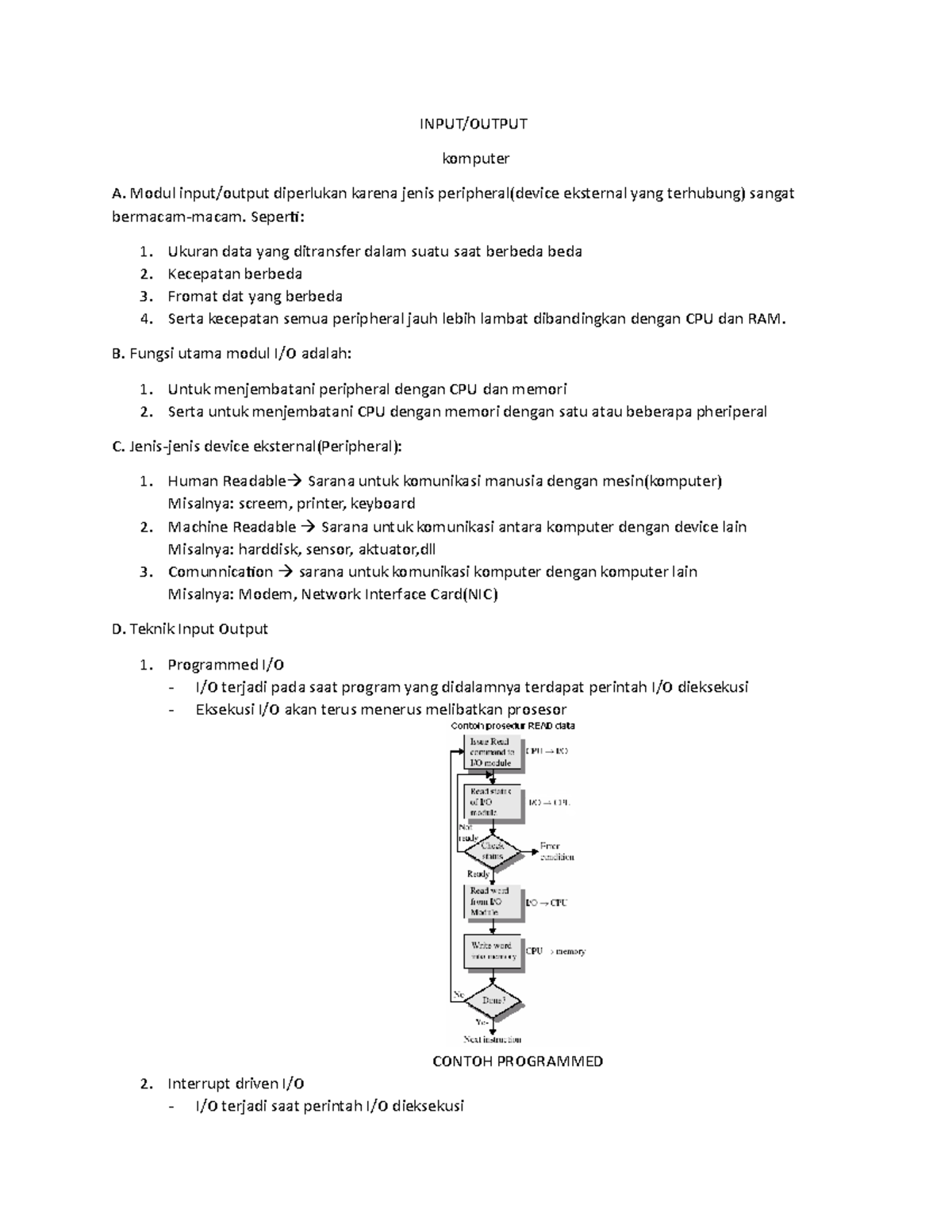 Modul Input/Output dalam Komputer: Fungsi, Jenis, dan Teknik I/O - Studocu