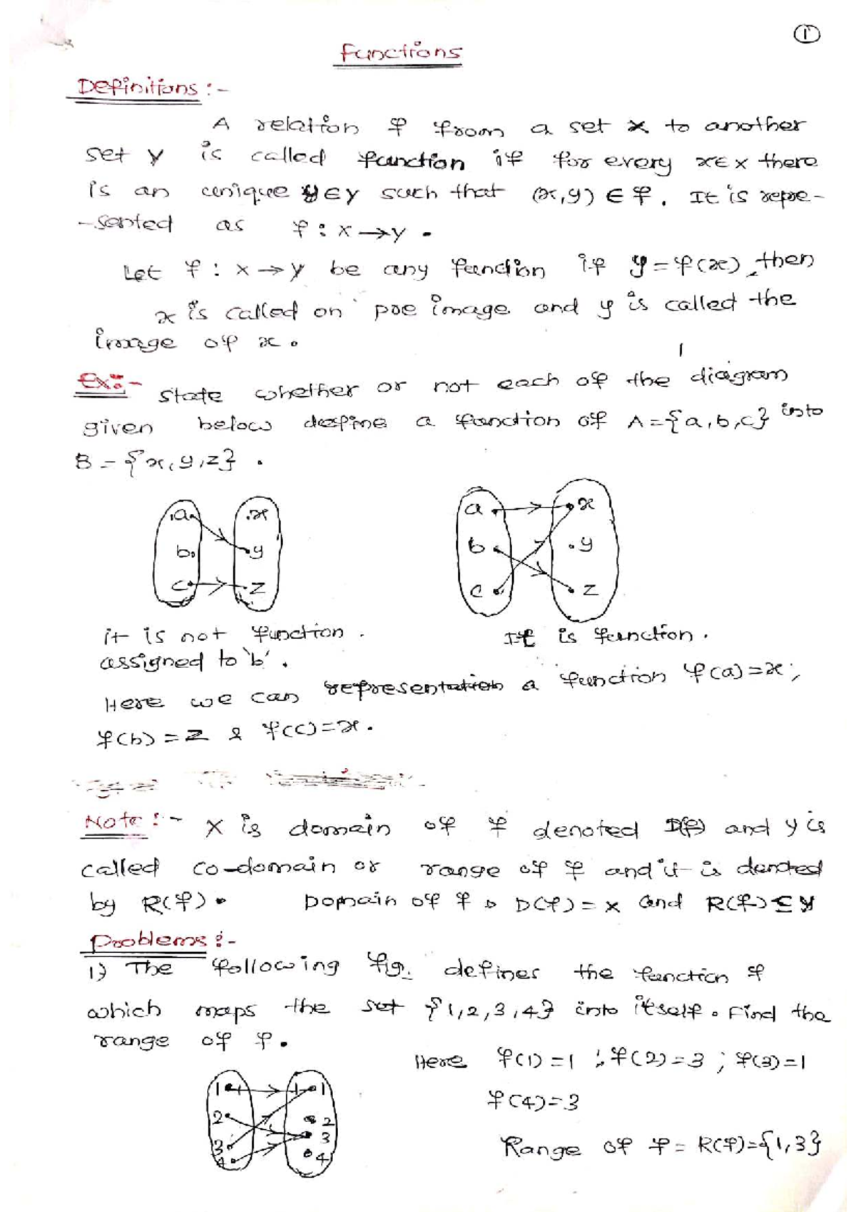 Functions Notes and Questions (MATH 101) - Studocu