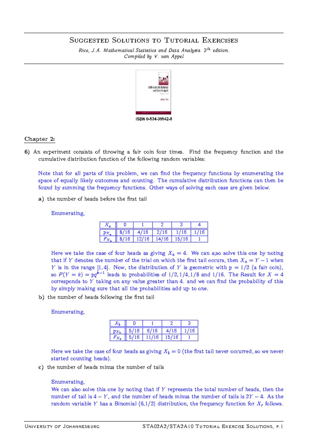 STA02A2 Tutorial 2 Solutions: Frequency & Cumulative Distribution ...