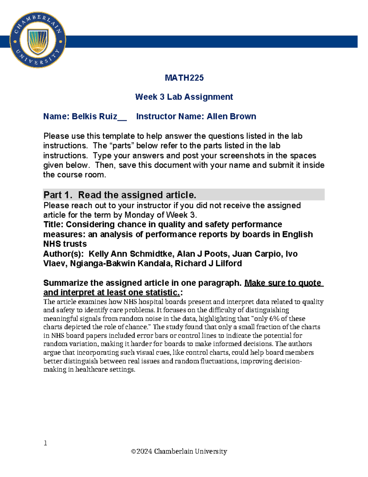 2024SEP MATH225 W3 Lab Assignment - MATH Week 3 Lab Assignment Name ...