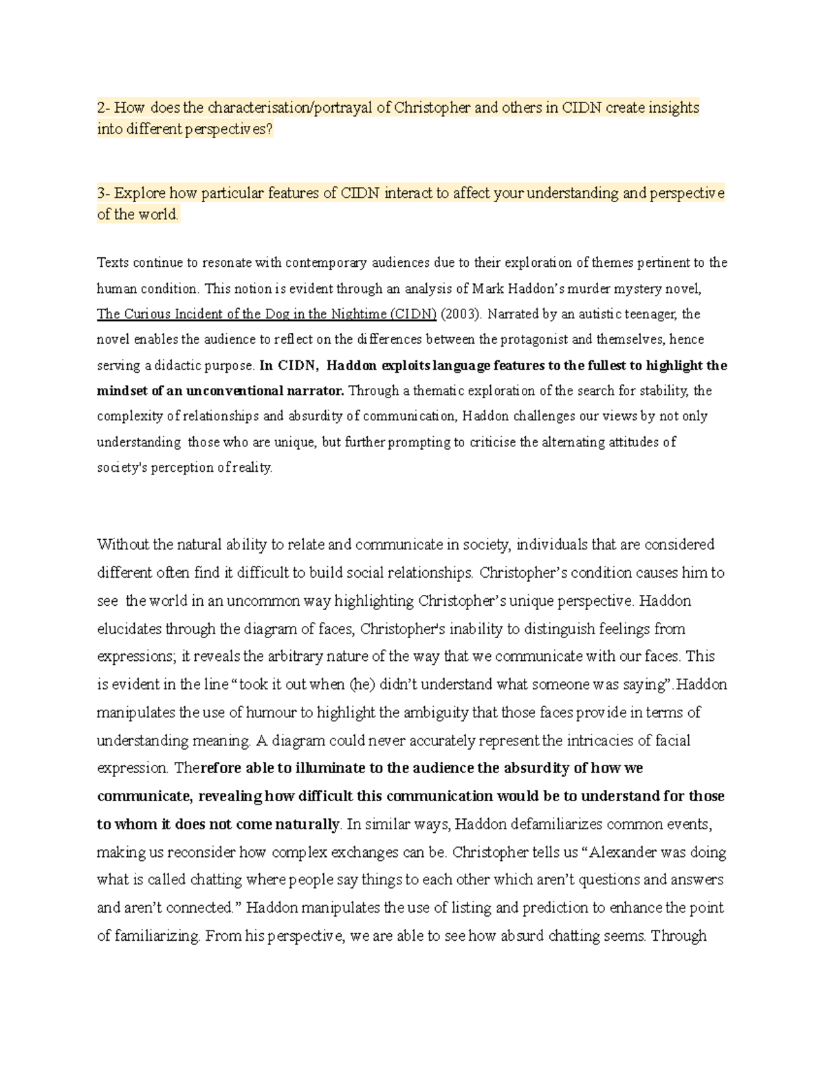 CIDN Q - Insights into Perspectives in 