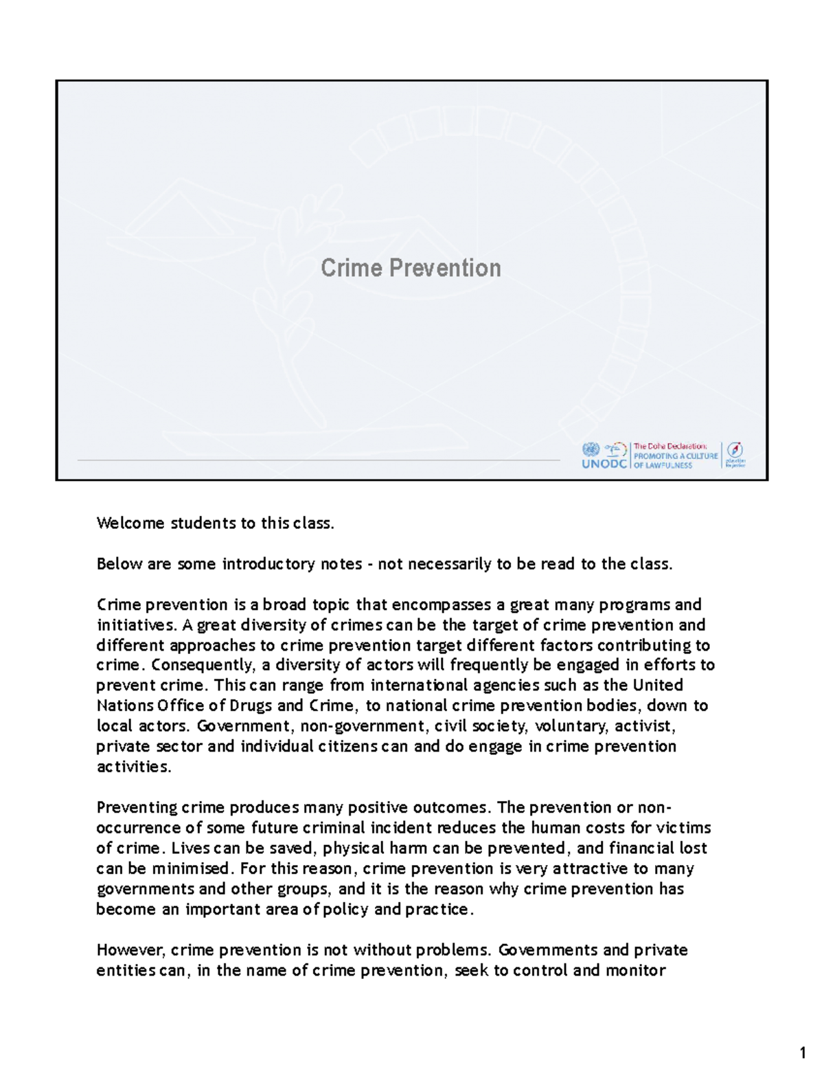 CPCJ Mod 2 Crime Prevention Overview and Key Concepts Notes - Studocu