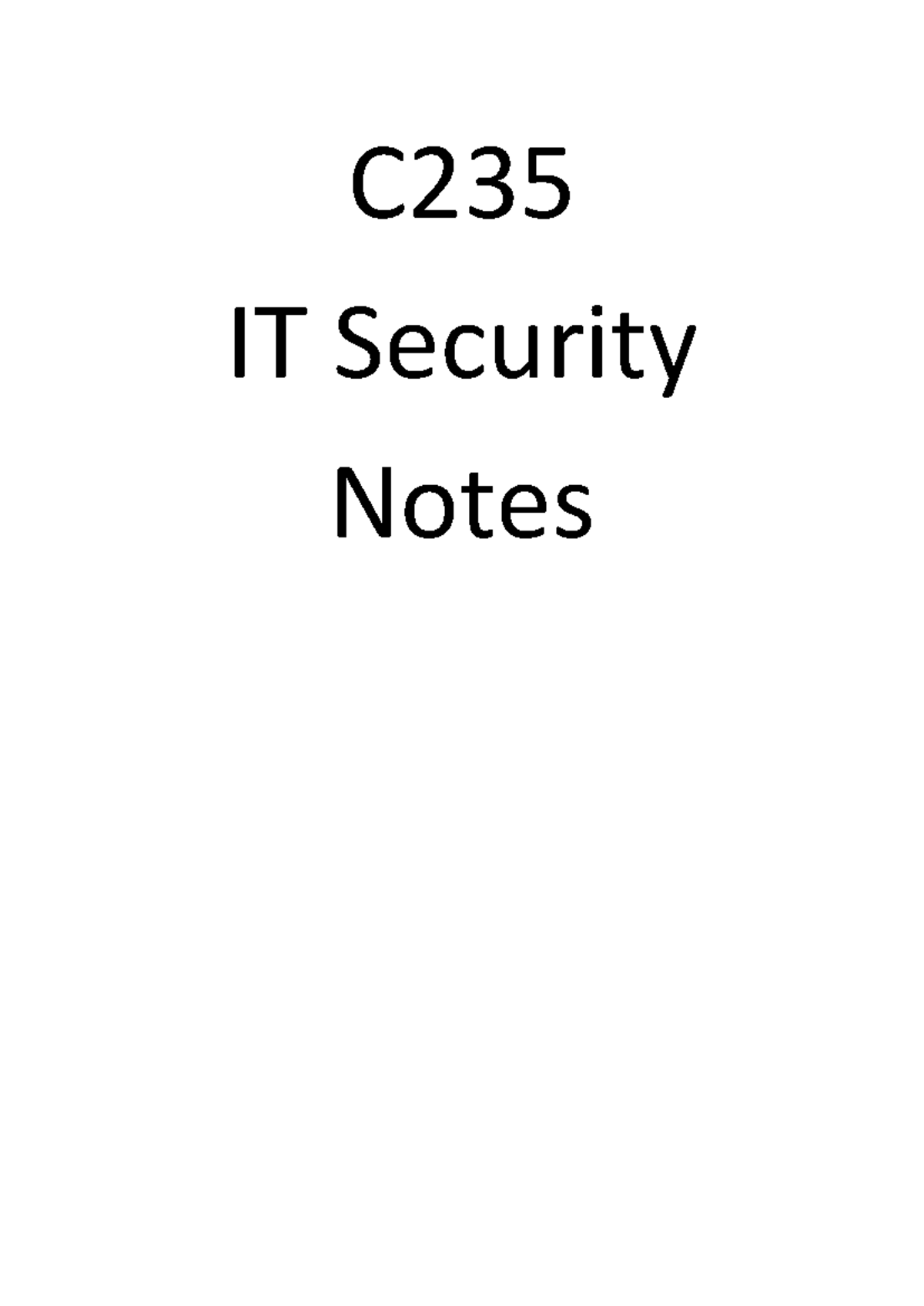 C235 IT Security Final Exam Study Notes: Key Concepts & Strategies ...