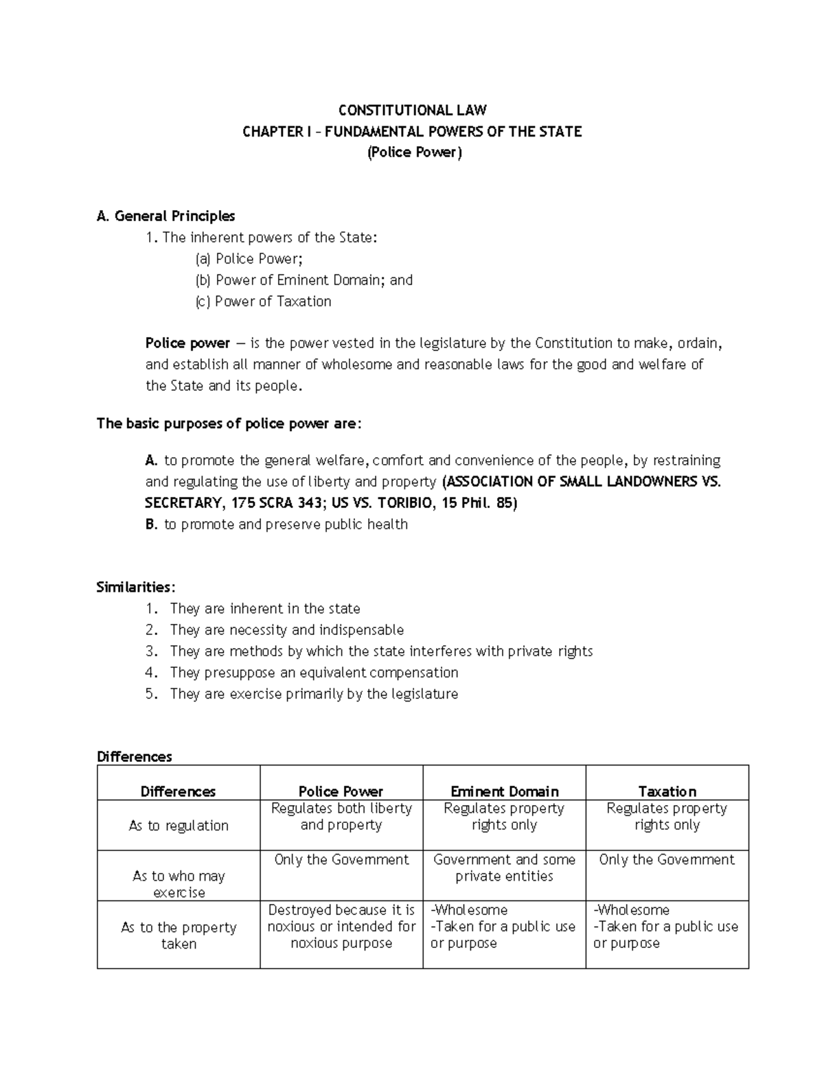 Constitutional LAW 2 - Final Exam Reviewer: Fundamental Powers of the ...