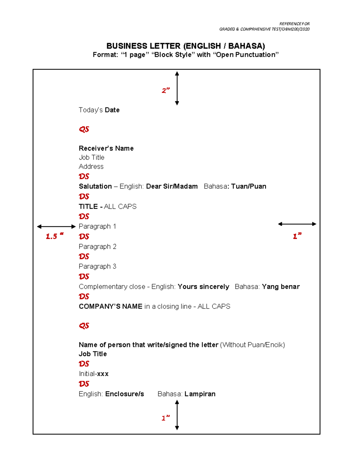 OBM200 Business Letter and Report Formatting Guidelines - Studocu