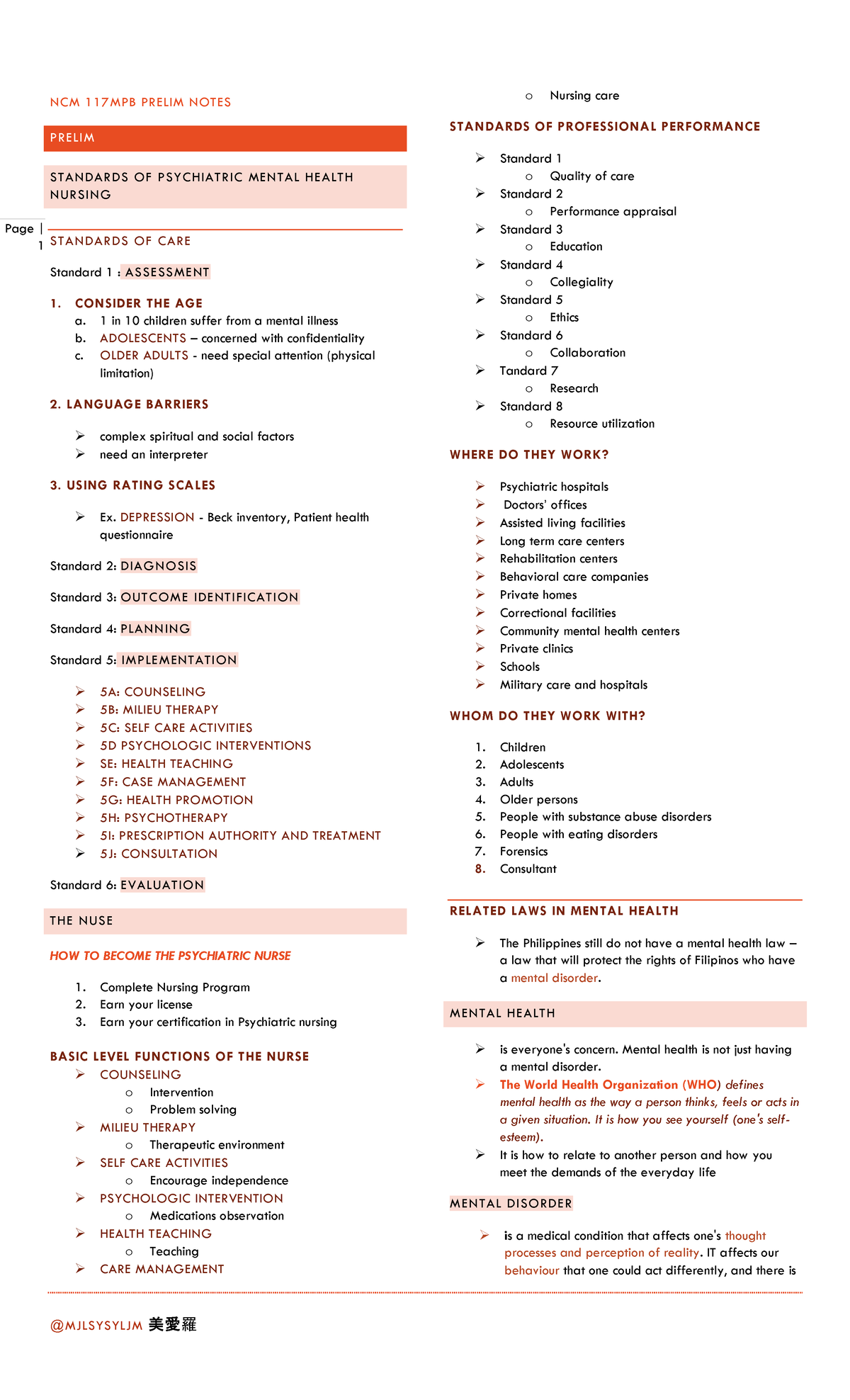 NCM 117MPB Prelim Midterm Notes on Psychiatric Mental Health Nursing ...