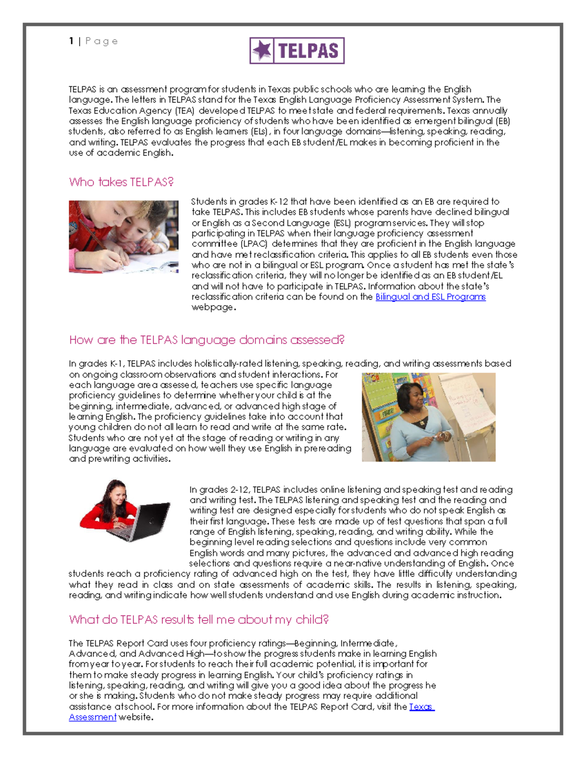 TELPAS FAQ for English Learners: Key Information & Assessment Details ...
