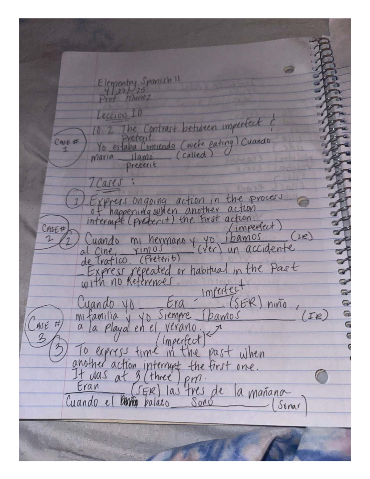 Final Exam Study Guide: Spanish 41,221 - Lección 10 on Imperfect vs ...