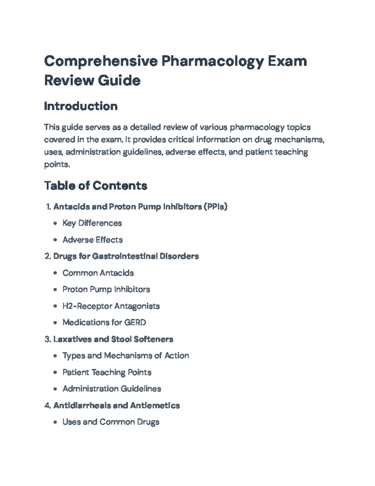 Comprehensive Pharmacology Exam Review Guide for Healthcare ...