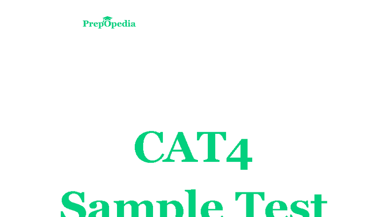 CAT4 Practice Test PDF: Sample Questions & Full Solutions - Studocu