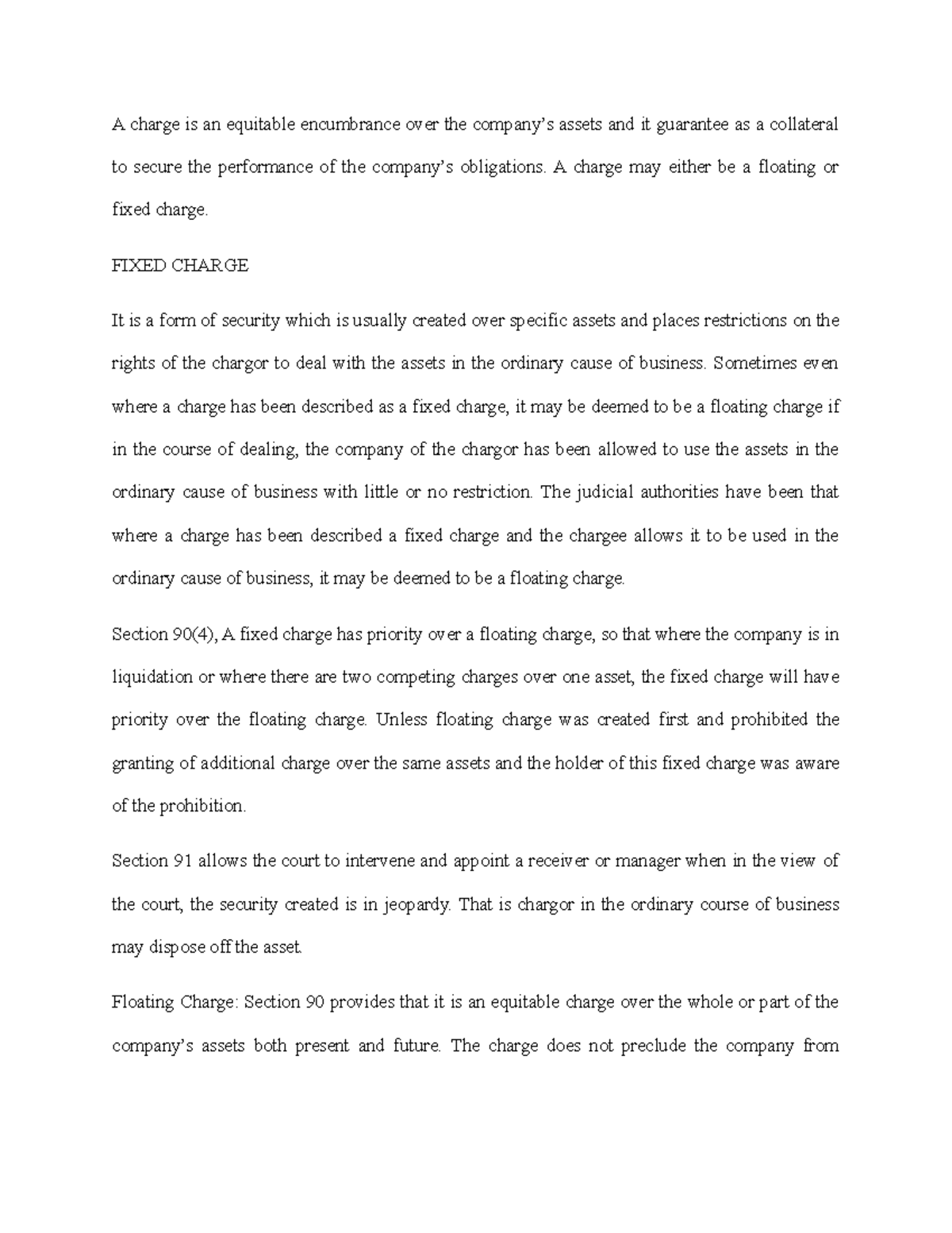 equitable-charges-fixed-vs-floating-analysis-for-company-law-studocu