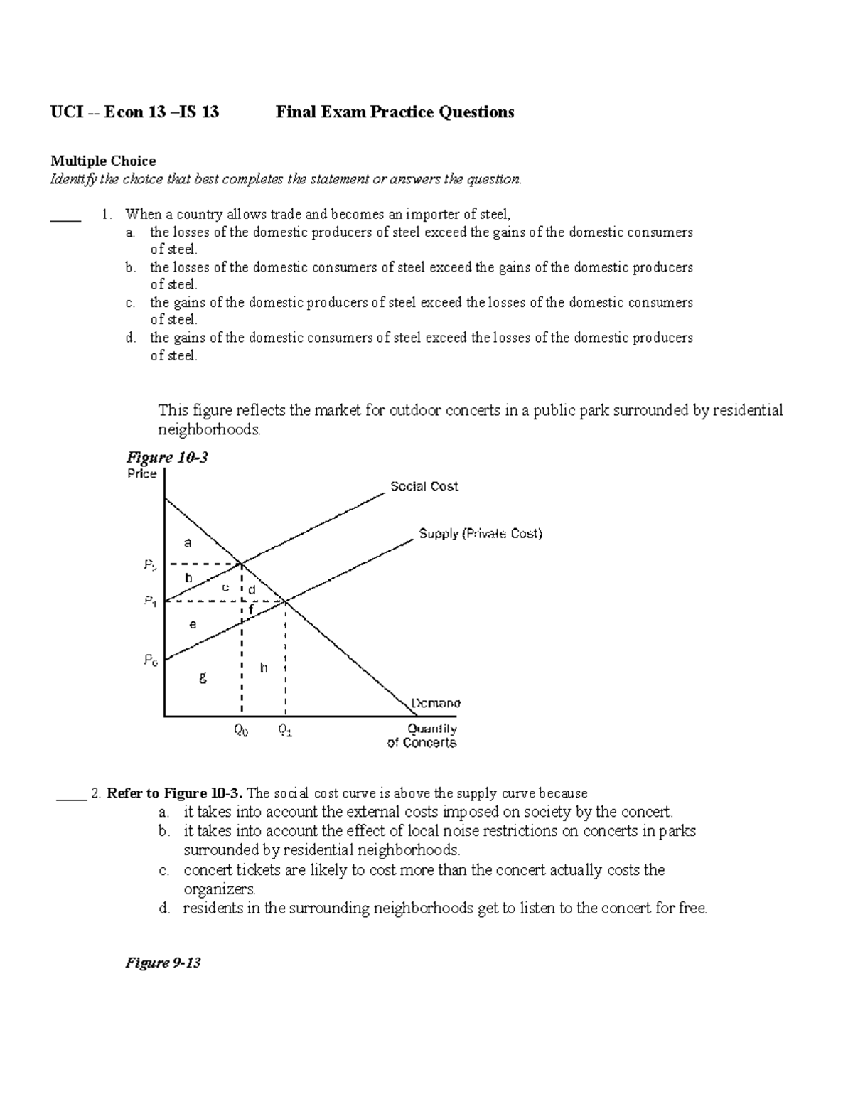 Econ 13 - Final Exam Practice Questions & Answers - Studocu