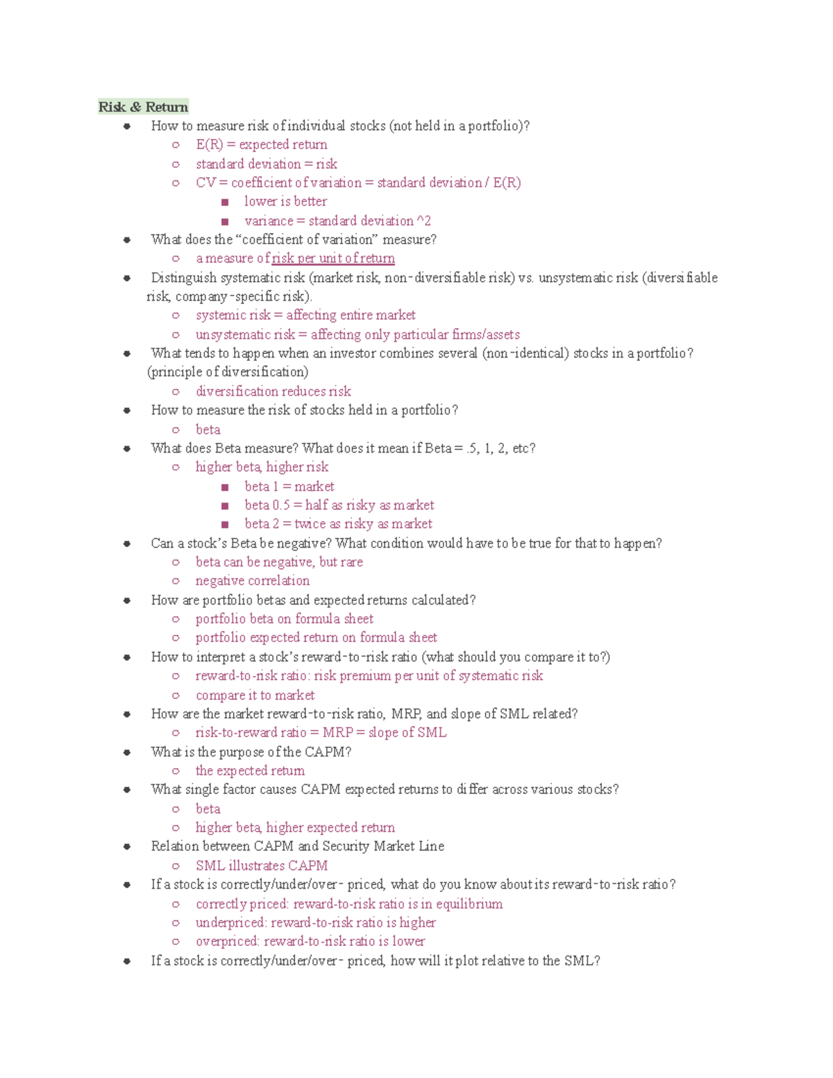 Capital Budgeting and Cost of Capital Overview - FIN Final Exam Notes ...