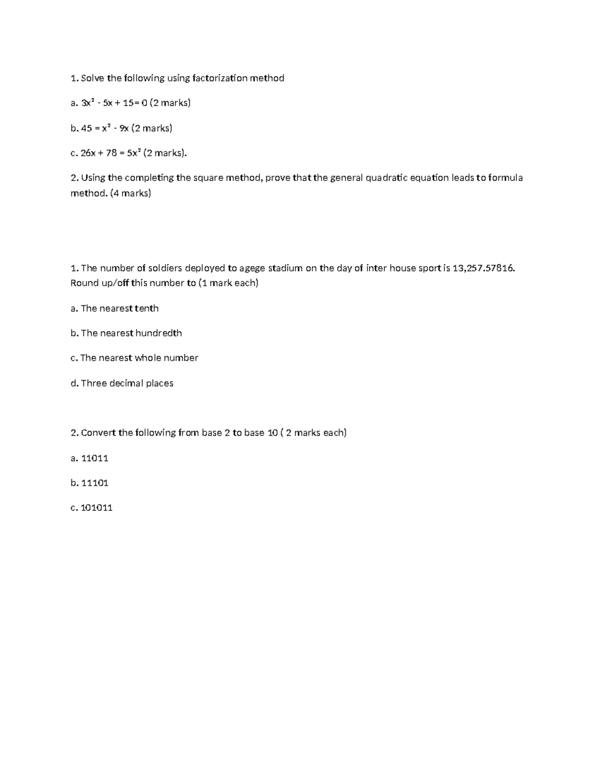 1.sharp one - Read and understand - Solve the following using ...