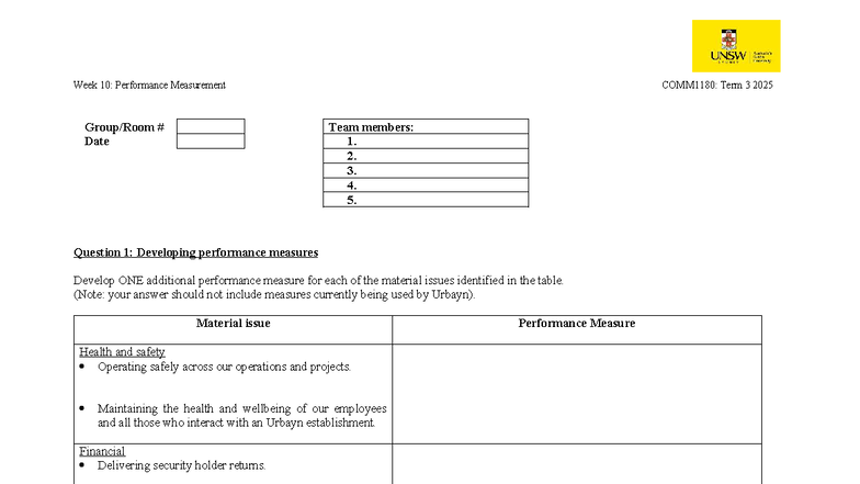 COMM1180 2025T3 Week 10 Tutorial Worksheet - Group/Room Date Team ...