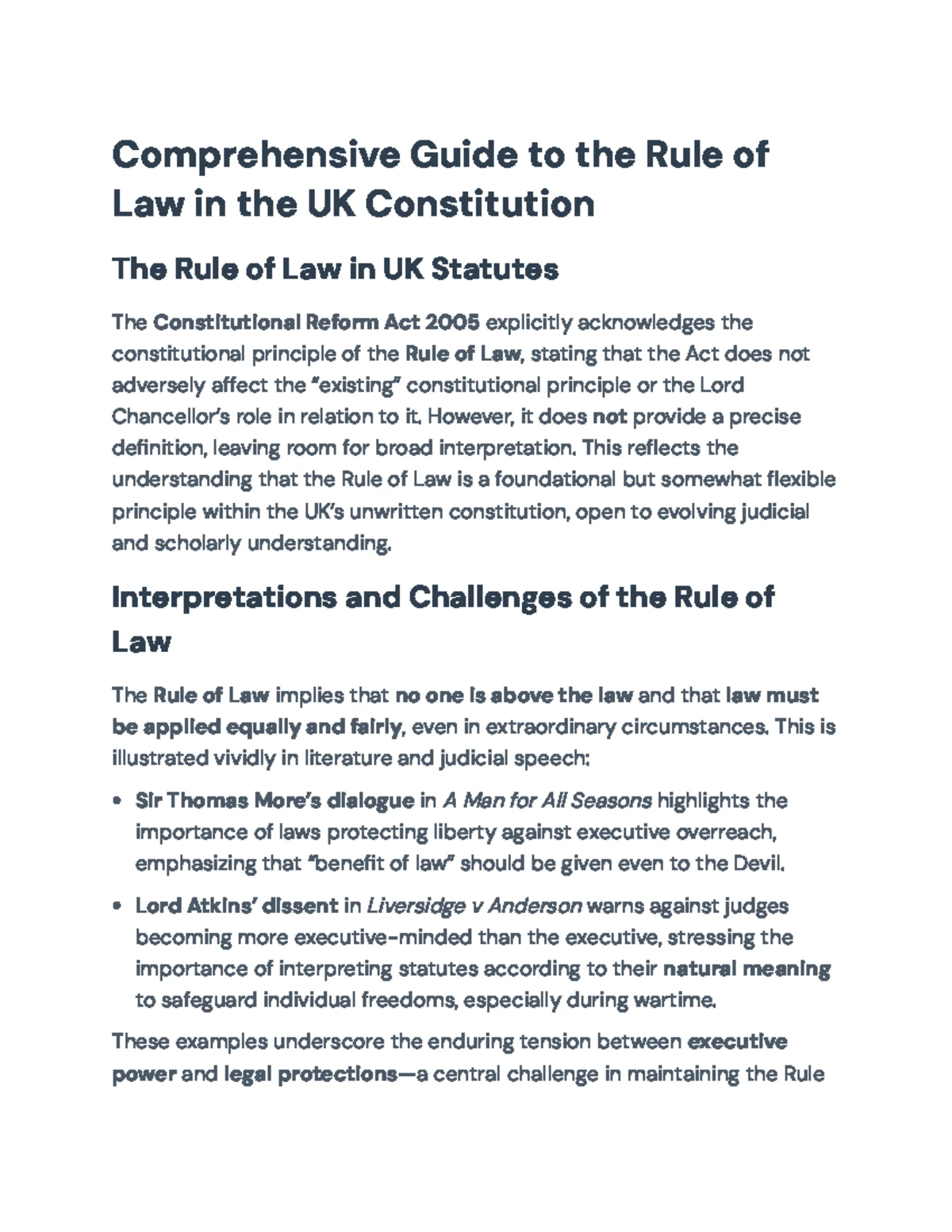 Constitutional Law in the UK: Prerogative Power Lecture Handout T2 2025 ...