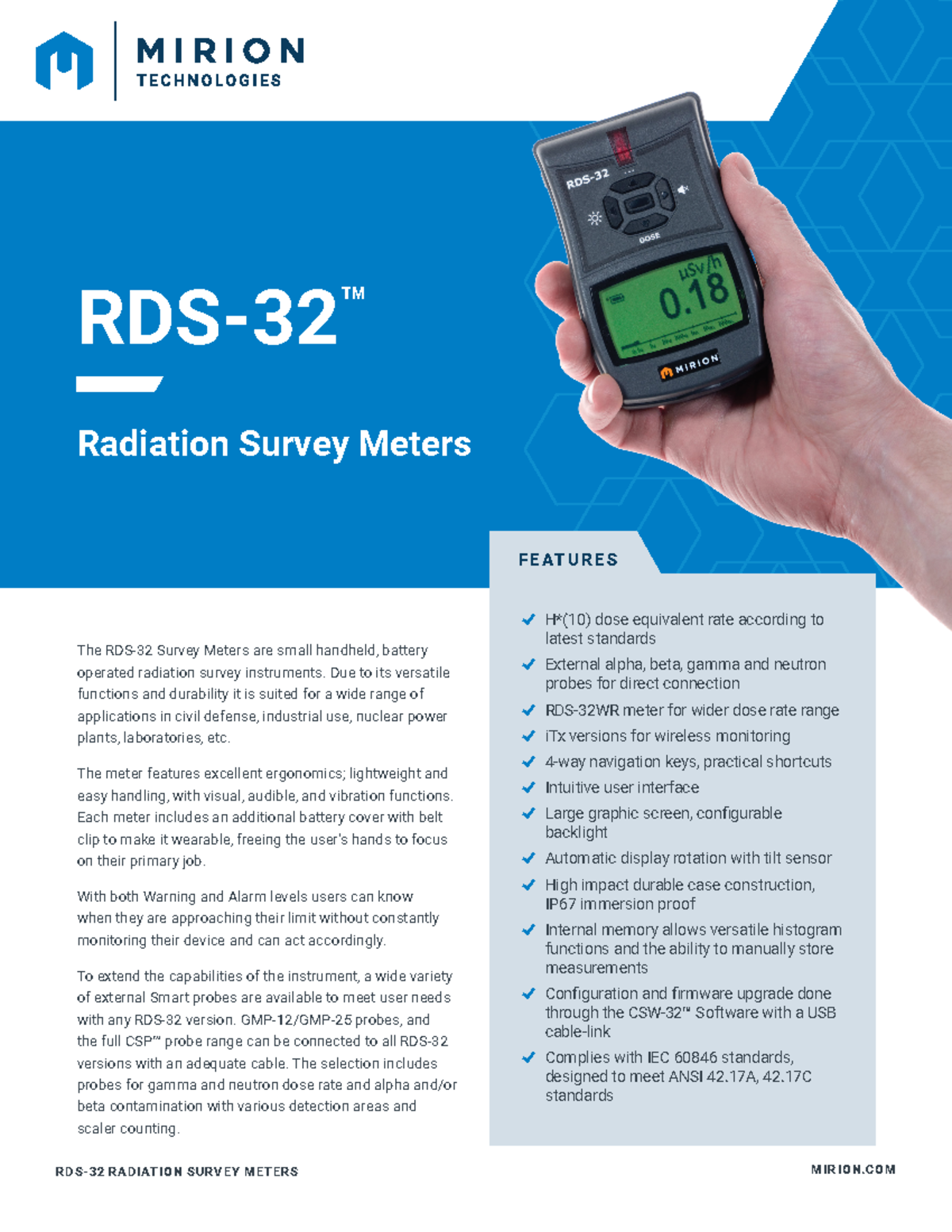 Rds 32 radiation survey meter - RDS- ™ Radiation Survey Meters The RDS ...