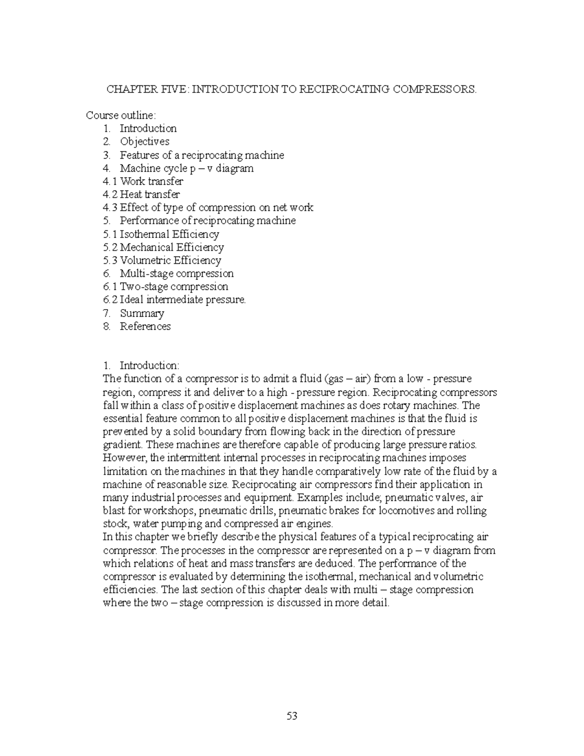 Chapter 5: Overview of Reciprocating Compressors in Engineering - Studocu