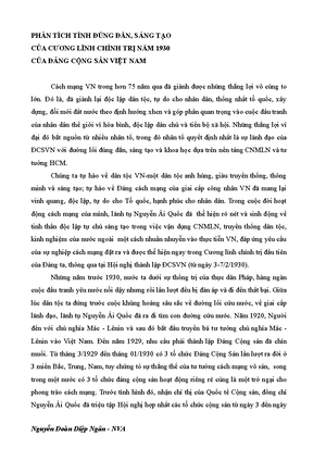 [Solved] Ch trng ca ng cng sn Vit Nam - Lịch sử Đảng - Studocu