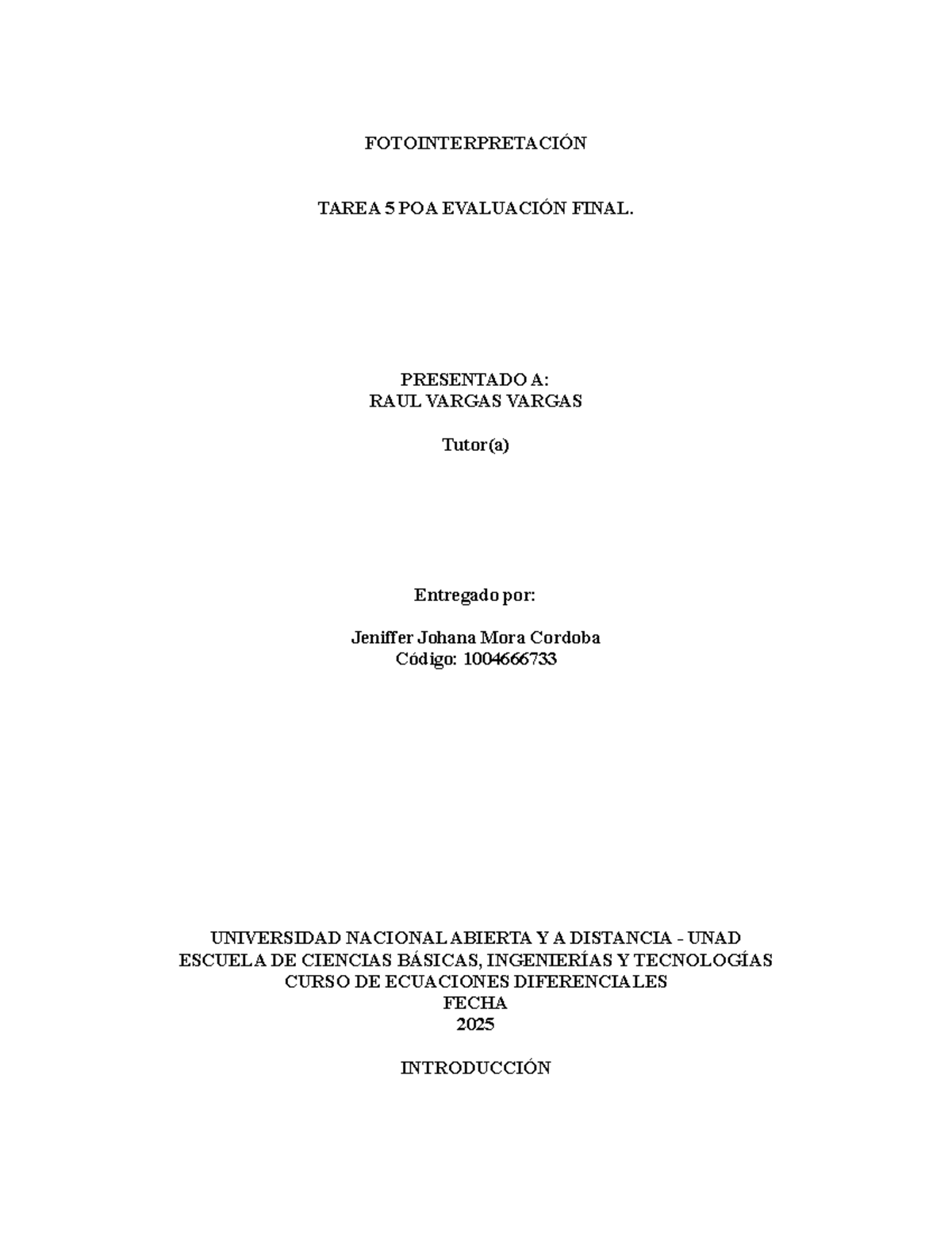 FOTOINTERPRETACIÓN TAREA 5 POA EVALUACIÓN FINAL - QGIS Aplicado - Document Preview