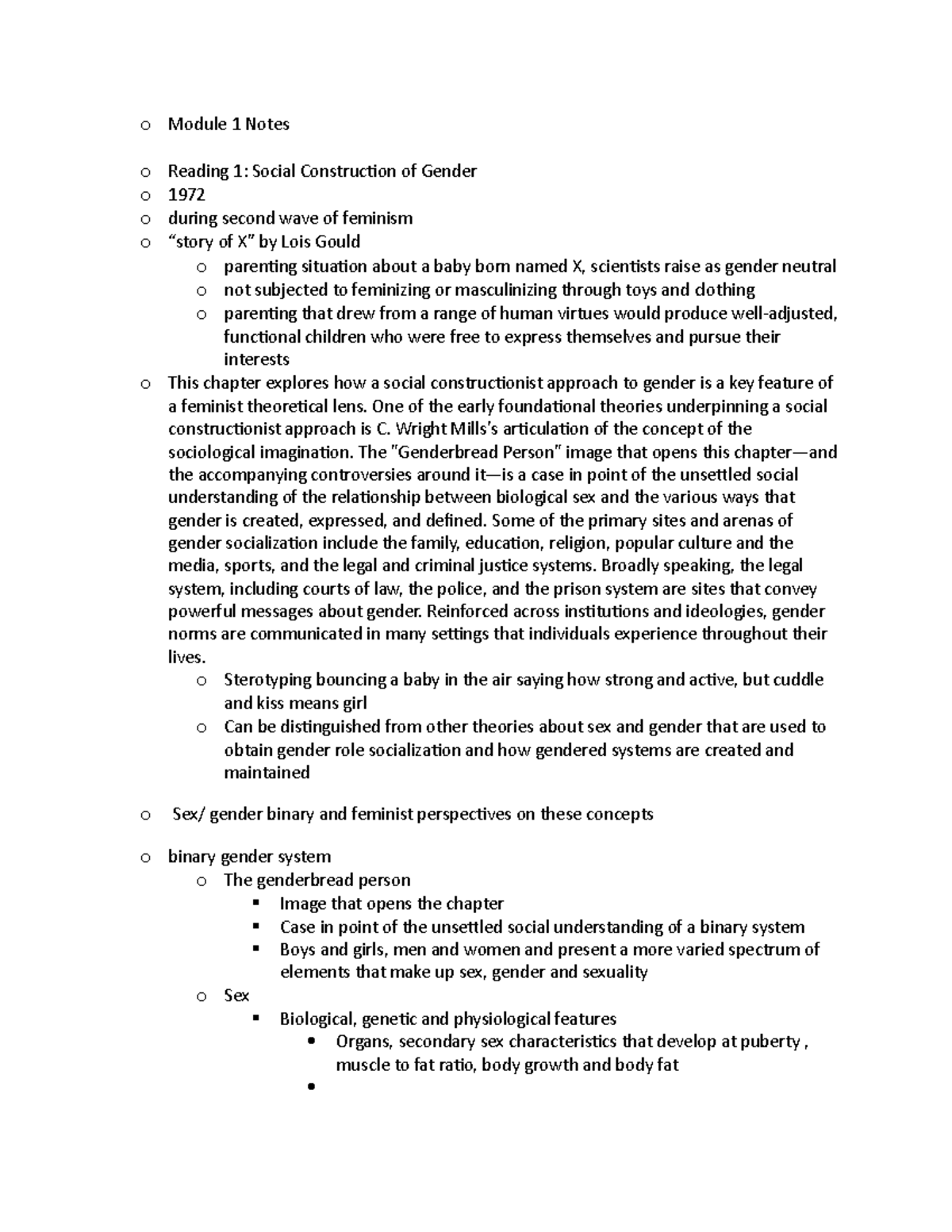 Gender Social Construction: Module 1 Notes on Feminism and Society ...