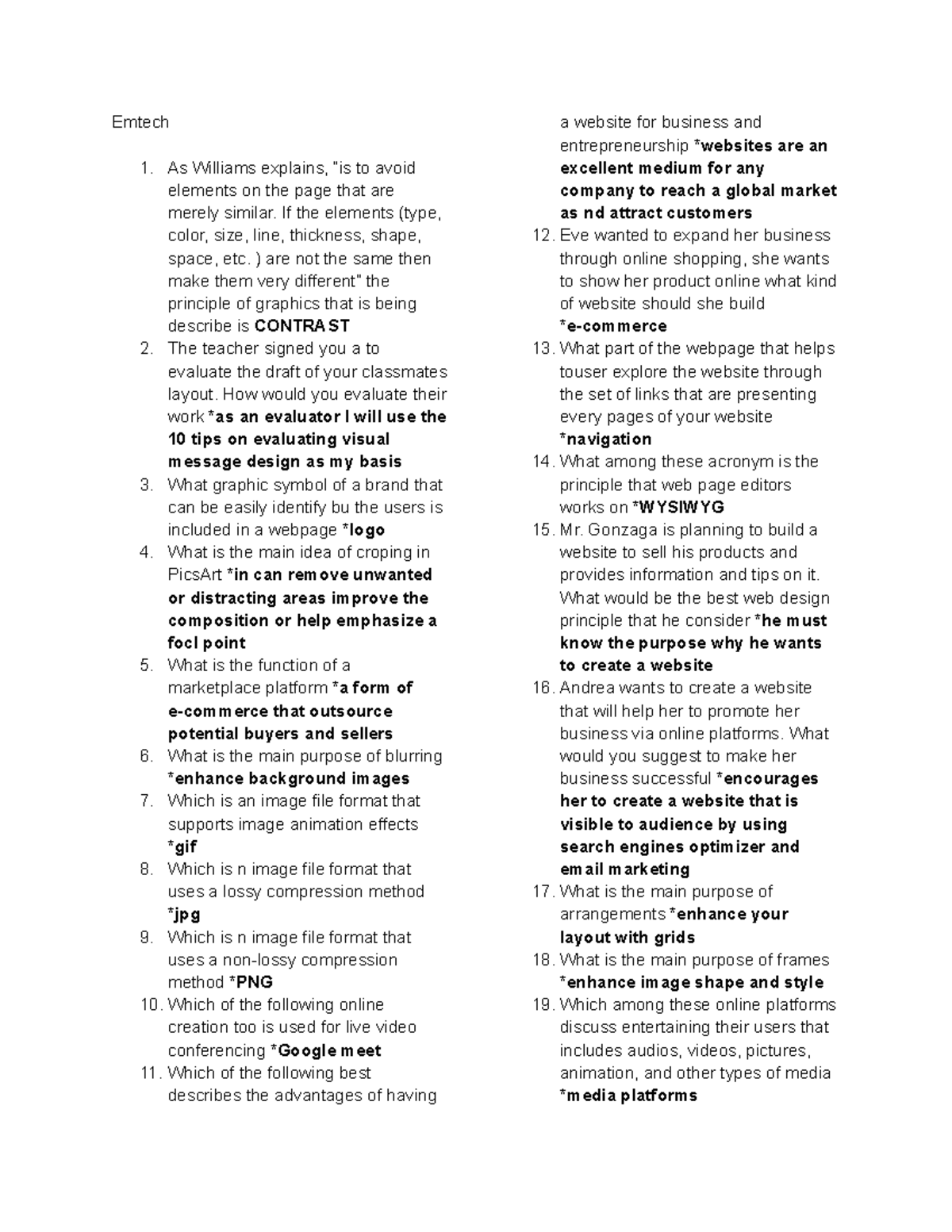 Emtech-ss - Visual Design Principles and Evaluation Techniques - Studocu