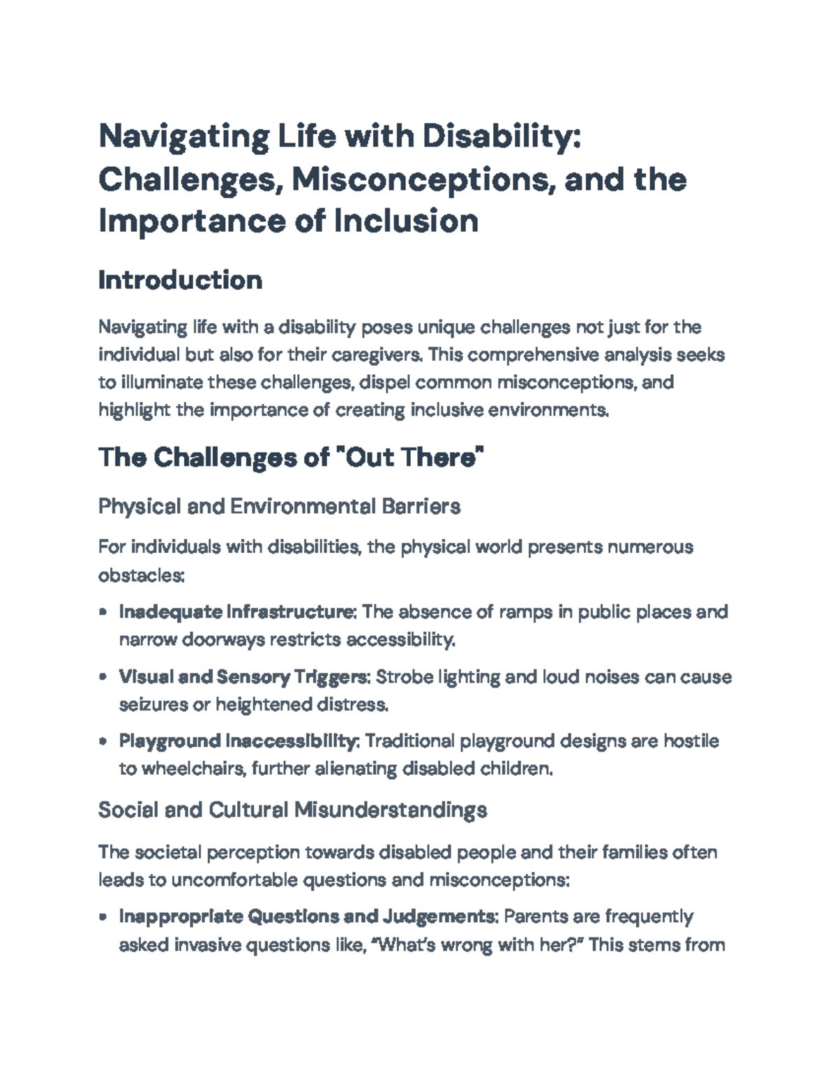 Navigating Disability: Challenges, Misconceptions, and Inclusion ...