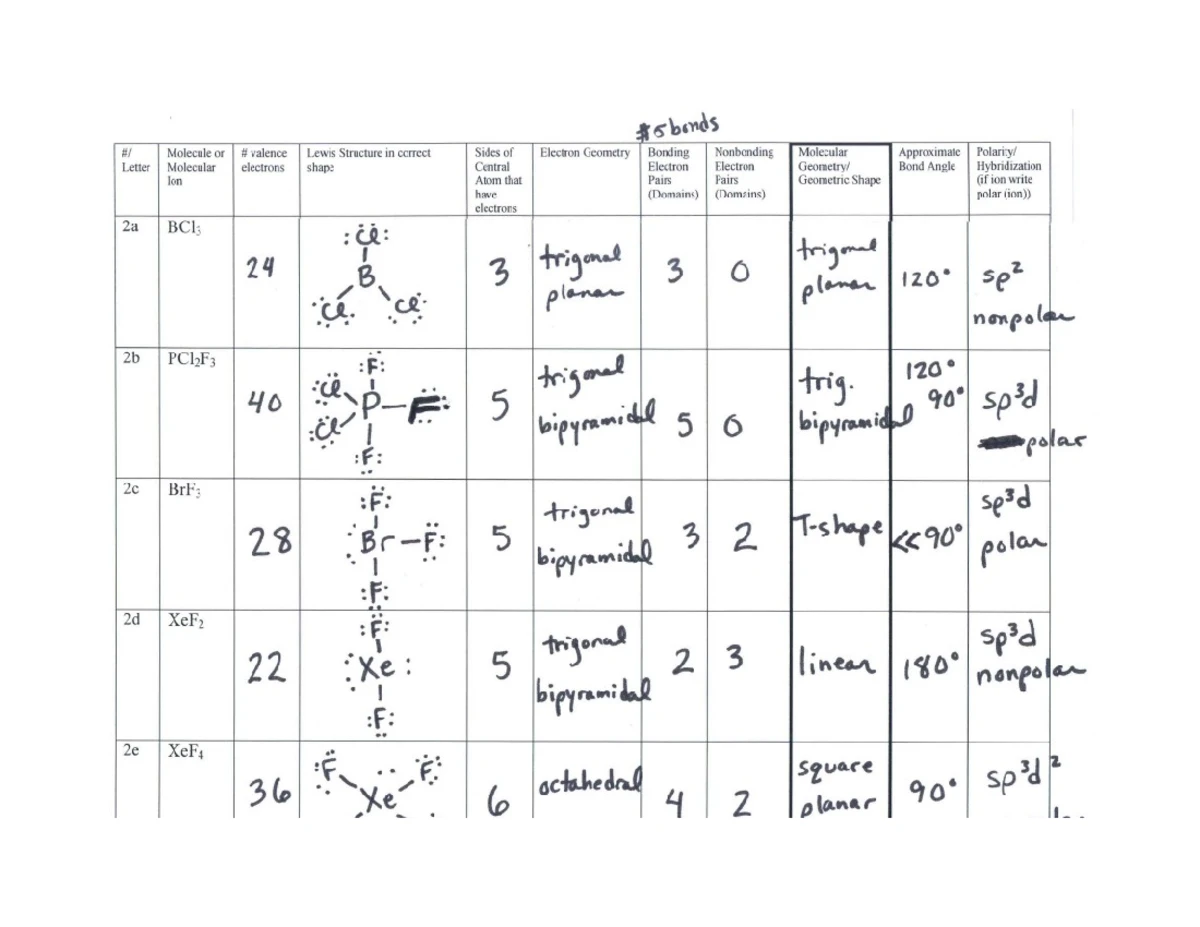 Molecular Model Lab CONCLUSION Questions KEY (Course Code: CHEM101 ...
