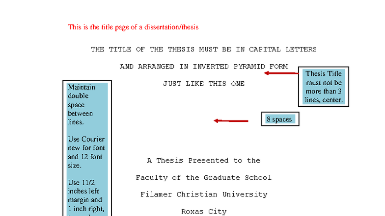 Thesis Title Page Guidelines for MA in Teaching (Math) - Studocu