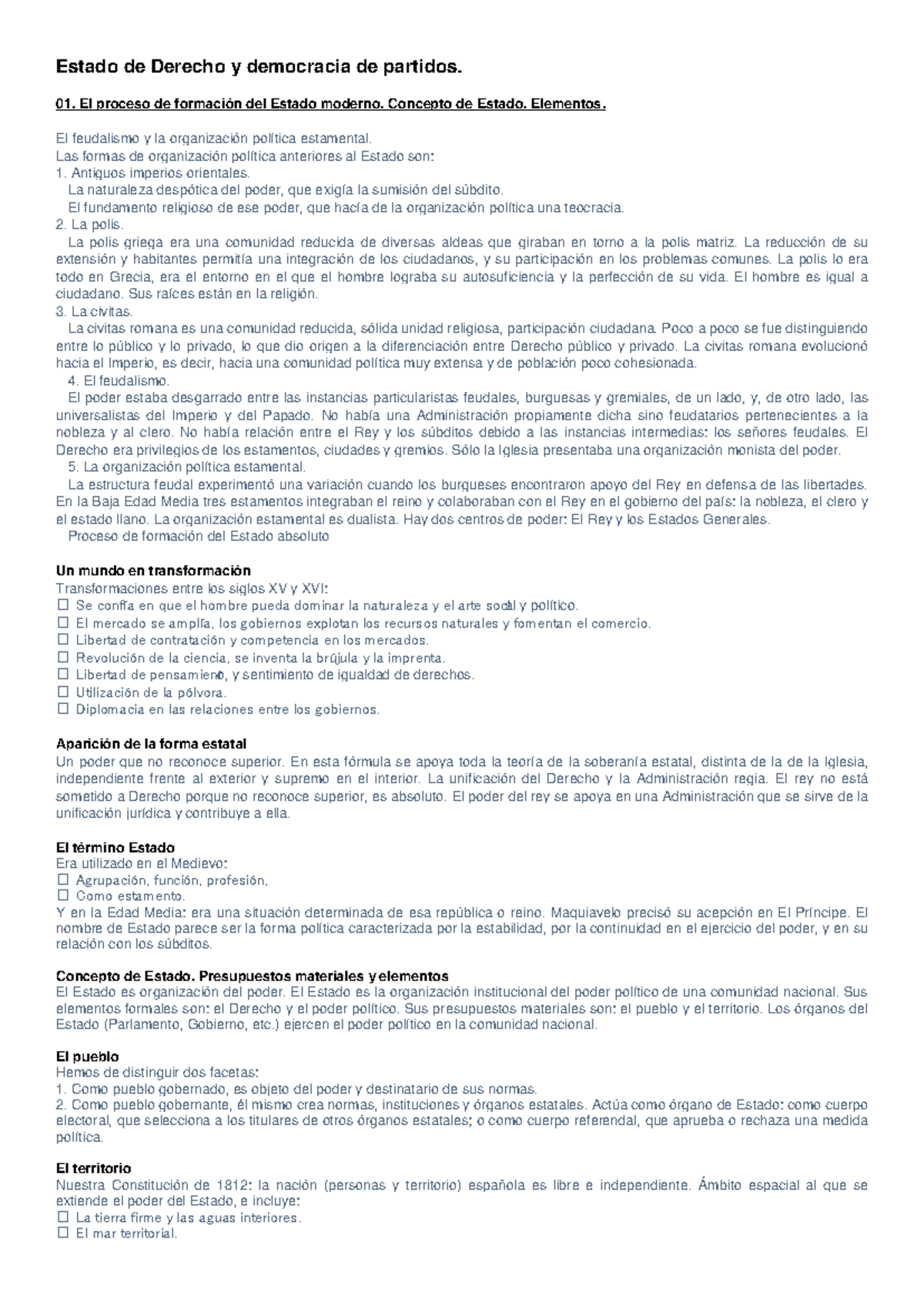 Estado de Derecho y democracia de partidos Resumen - El proceso de ...