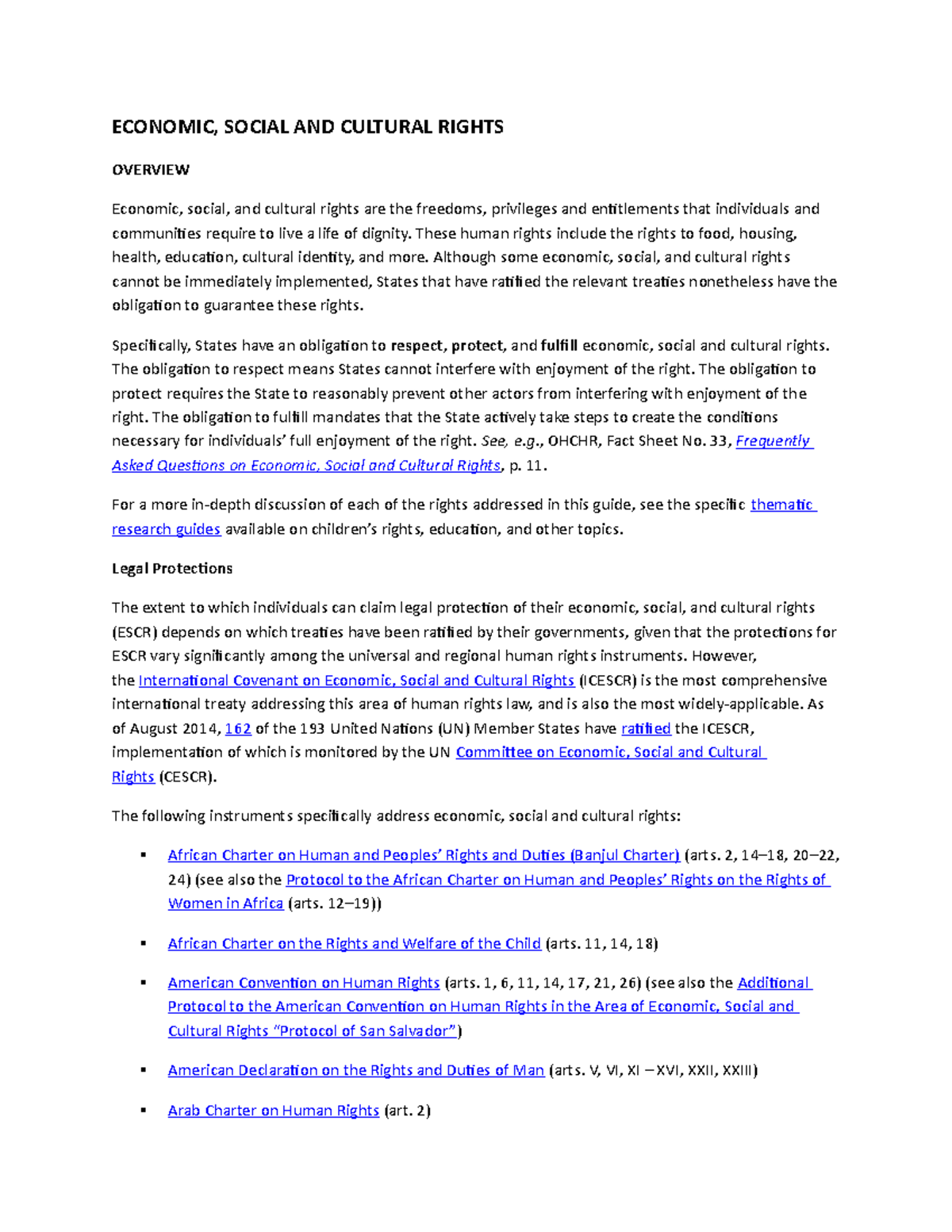 Social, economic and cultural rights - ECONOMIC, SOCIAL AND CULTURAL ...
