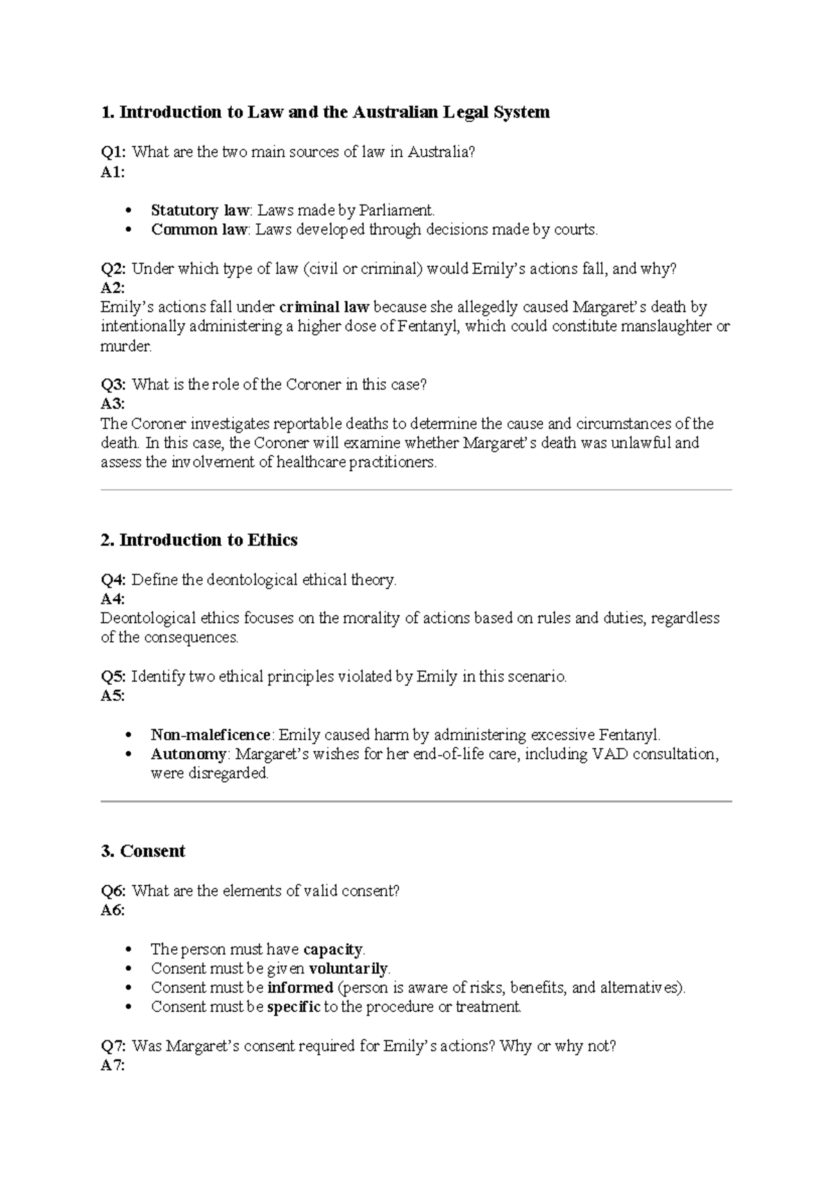 2805 EOT Practice Questions: Legal and Ethical Issues in Healthcare ...
