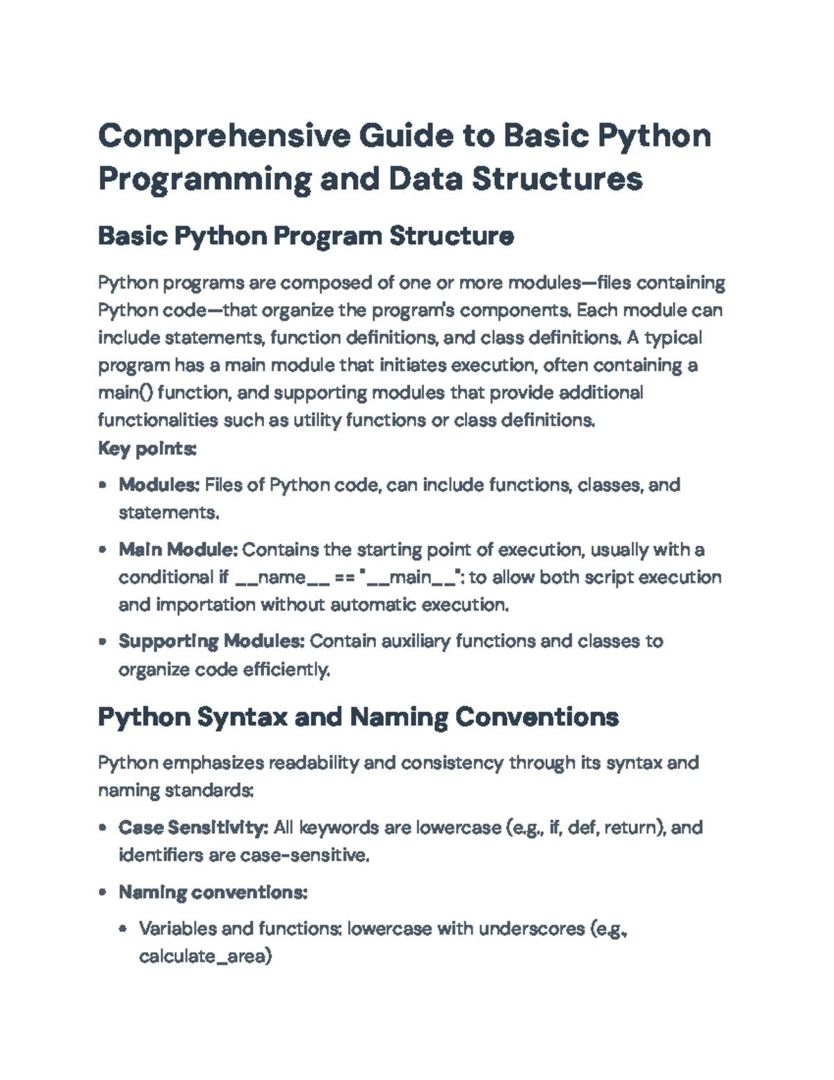 Python Collections & Data Structures: A Comprehensive Overview - Studocu