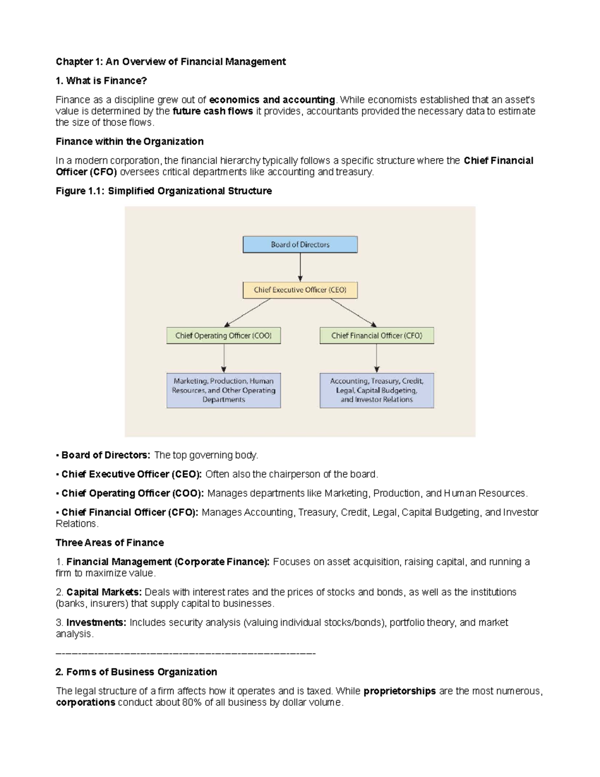 Chapter 1: Overview of Financial Management (FIN 101) - Studocu