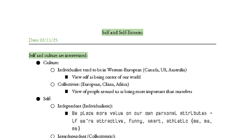 Cultural Perspectives on Self: Individualism vs. Collectivism (Lecture ...
