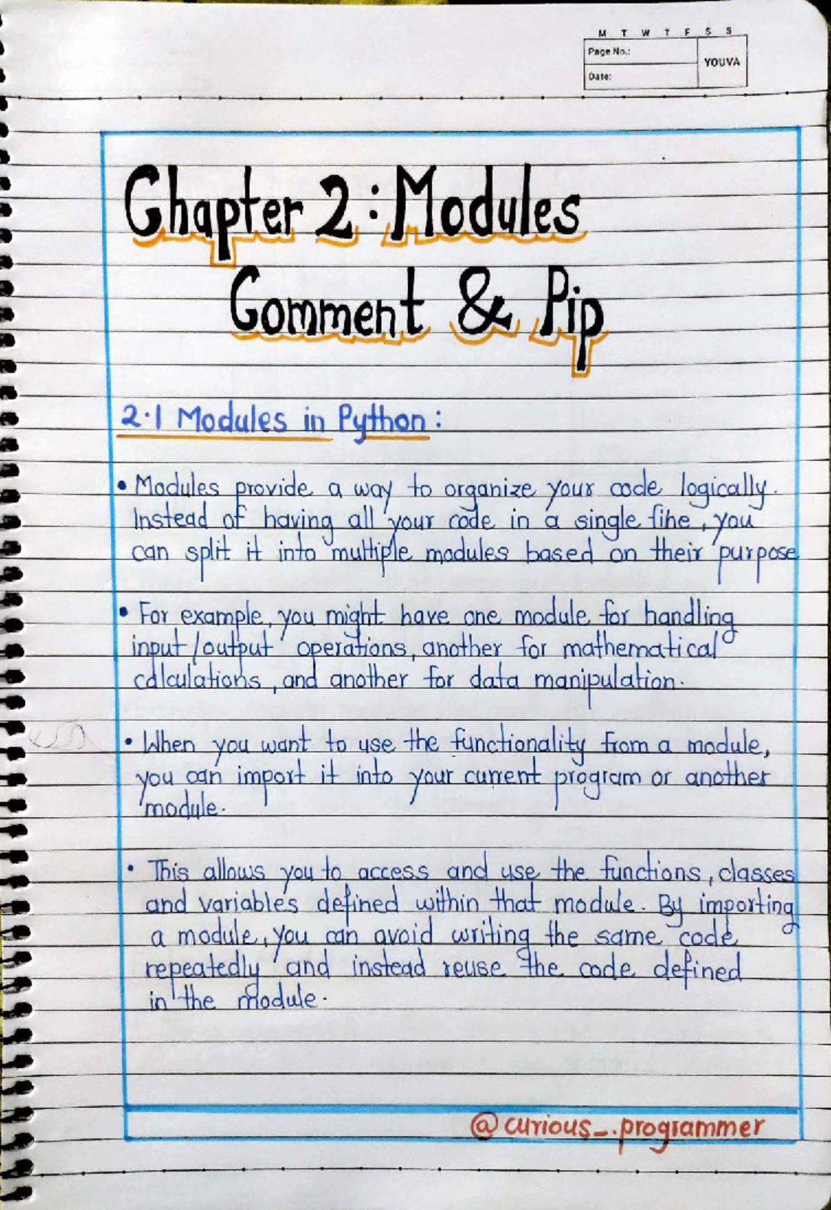 Chapter 2 - Python Unit 2 Notes: Understanding Modules and Comments ...