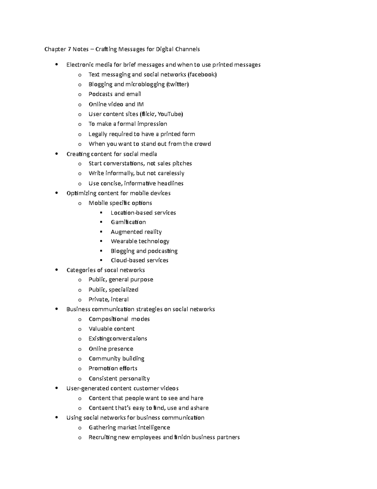 Chapter 7 Notes.docx - Lecture notes 7 - Chapter 7 Notes – Crafting ...