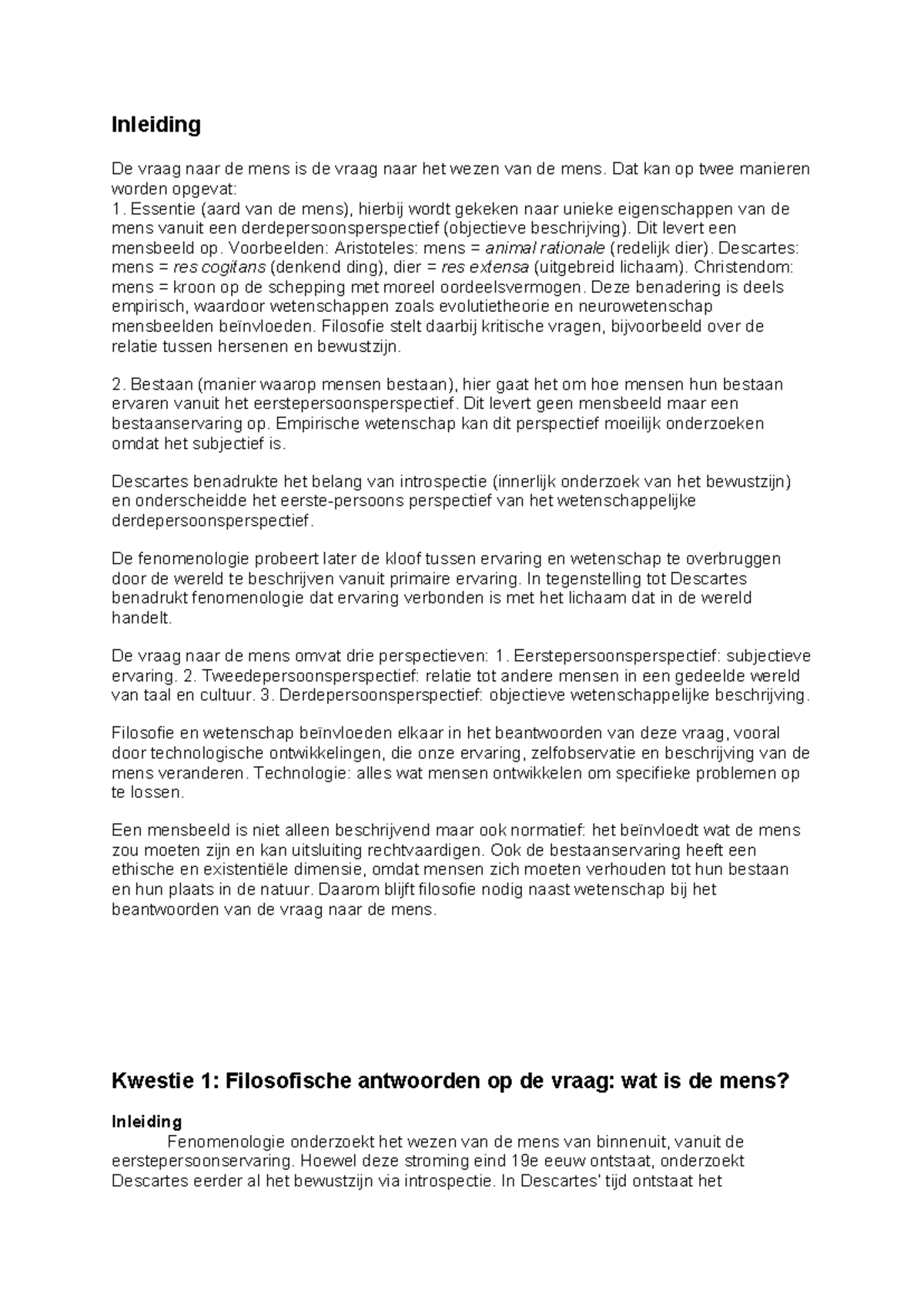 Filosofie VWO Eindexamen: Mensbeeld en Techniek in de Fenomenologie ...