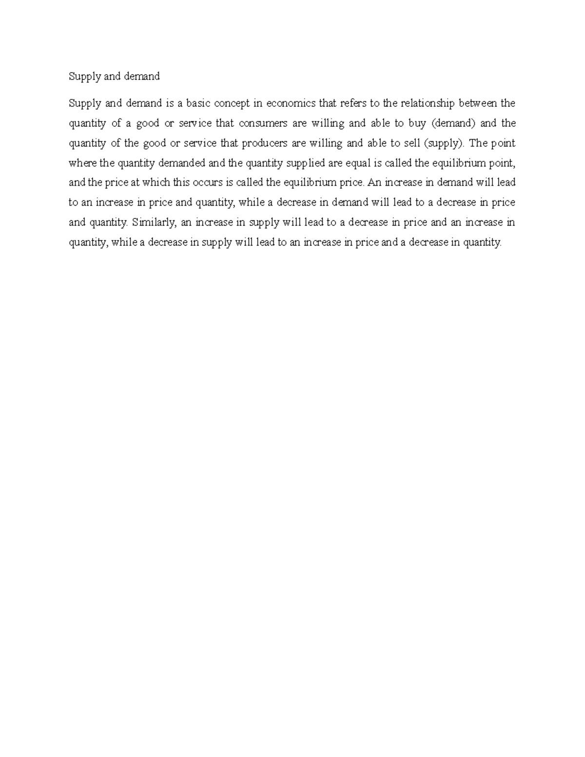 ECO 101: Supply and Demand Concepts Explained by Ashikur Rahman - Studocu