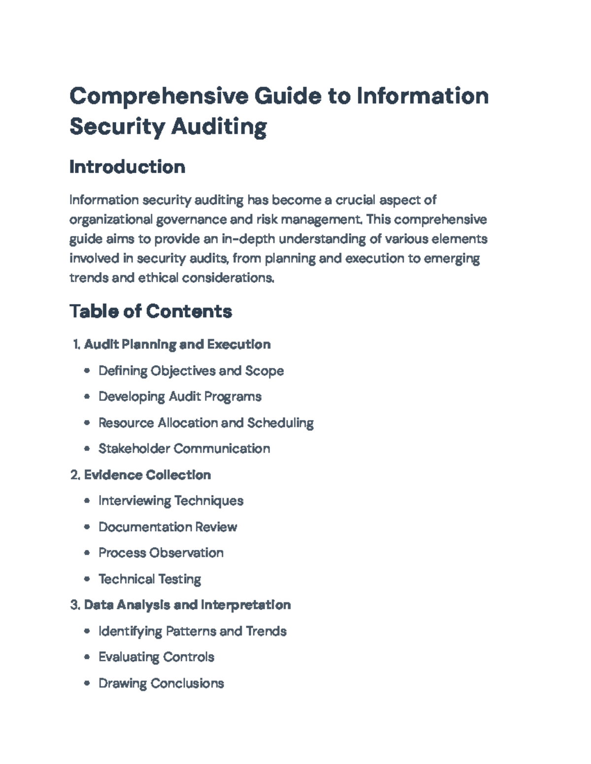 Information Security Auditing: A Comprehensive Guide for Professionals ...