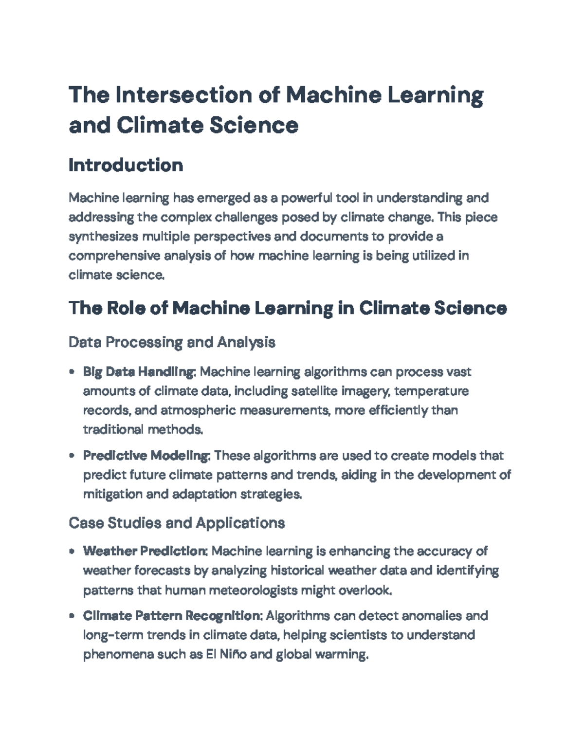 The Intersection of Machine Learning and Climate Science Analysis - The ...