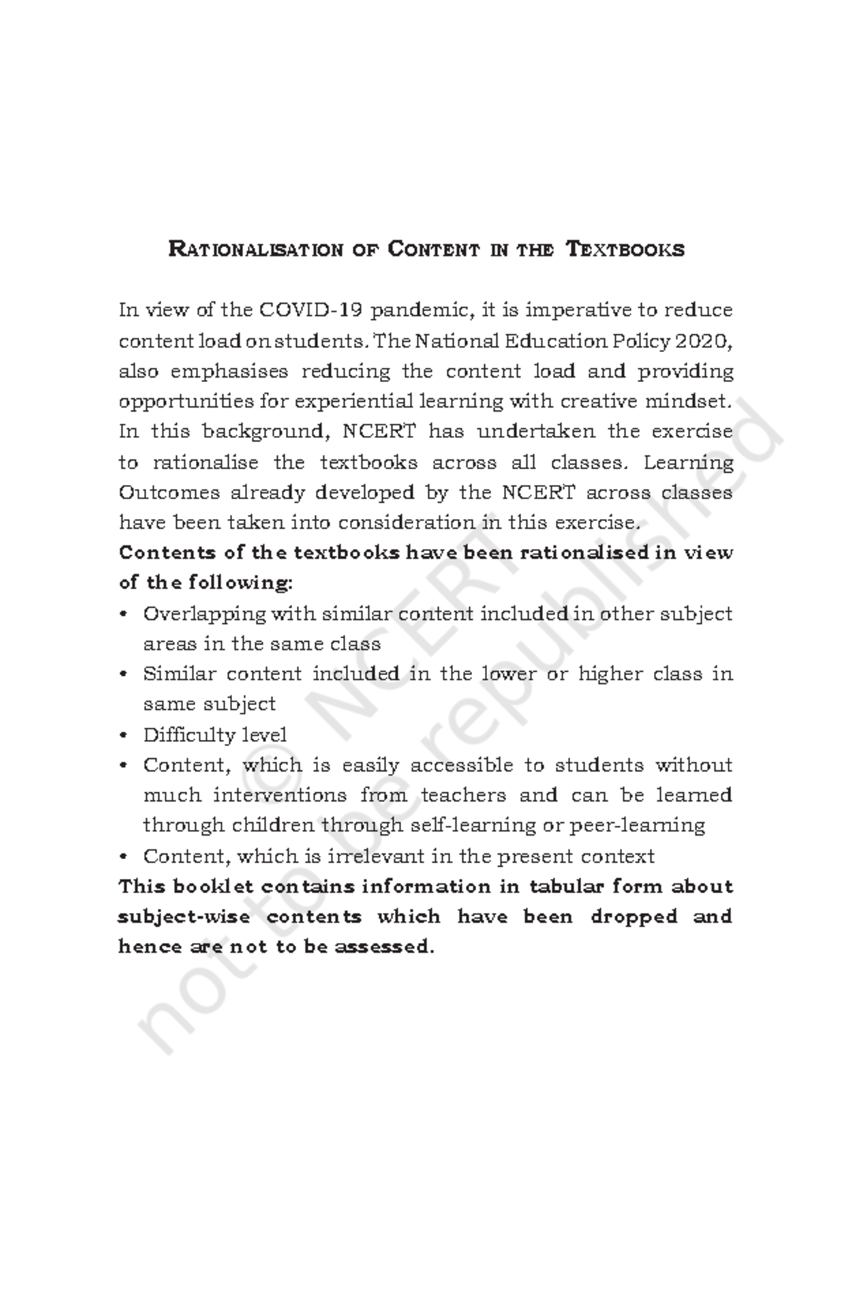 Iess4rc - Lecture on Rationalisation of Content in Textbooks - Studocu