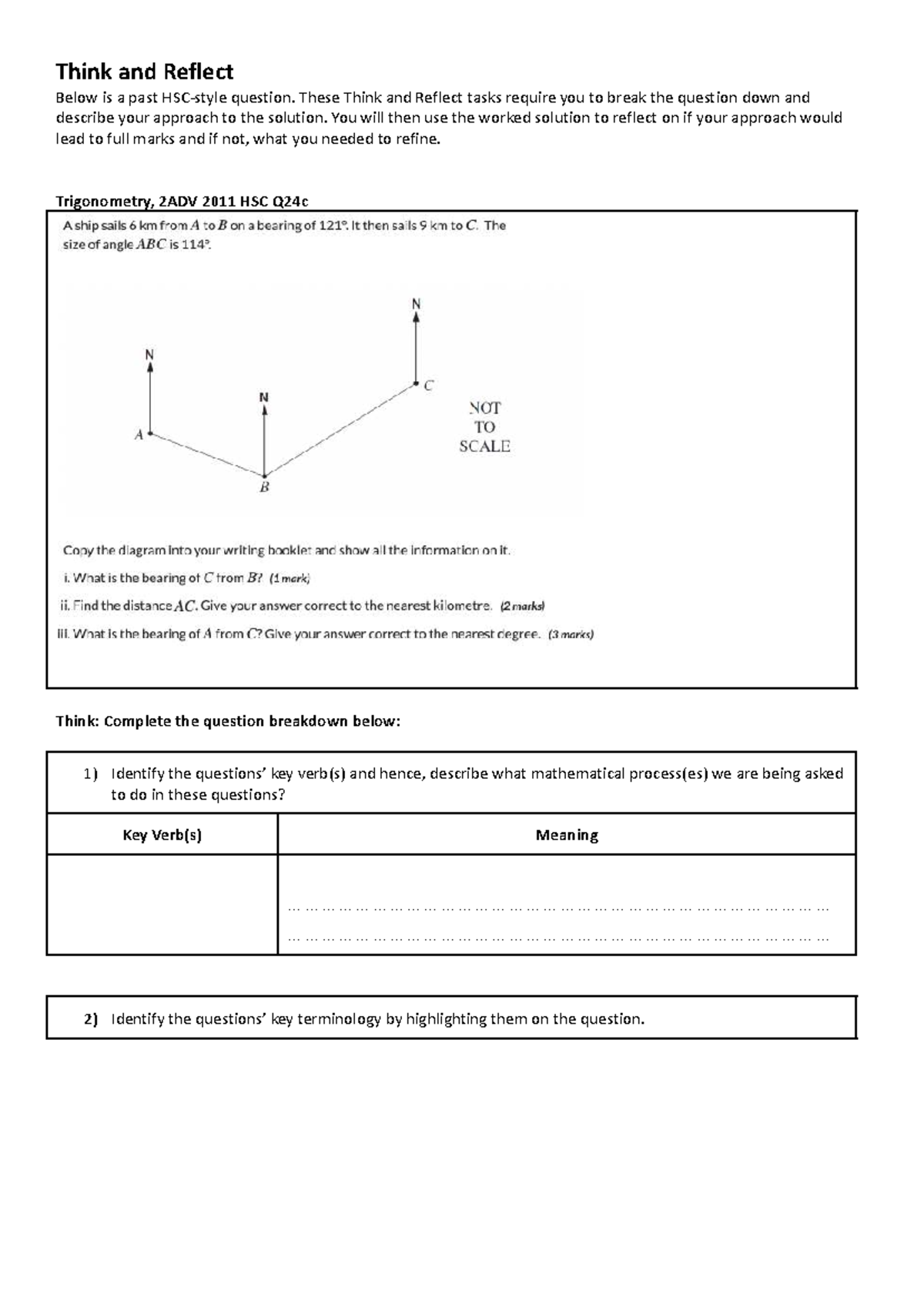 Trigonometry Reflection: 2ADV 2011 HSC Q24c Breakdown & Analysis - Studocu