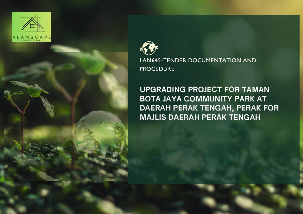 LAN 645: Tender Documentation for Taman Bota Jaya Upgrade Project - Studocu