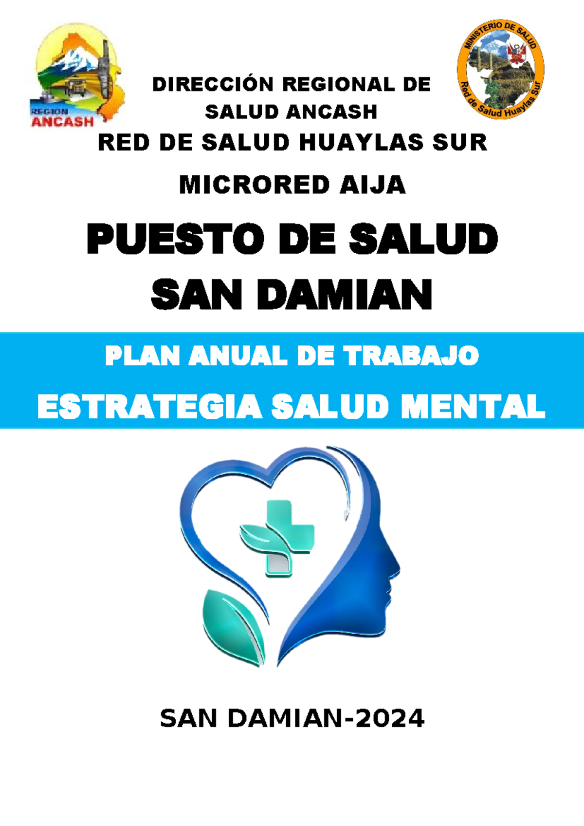 PLAN Anual de Salud Mental 2024 - Puesto Salud San Damián - Studocu