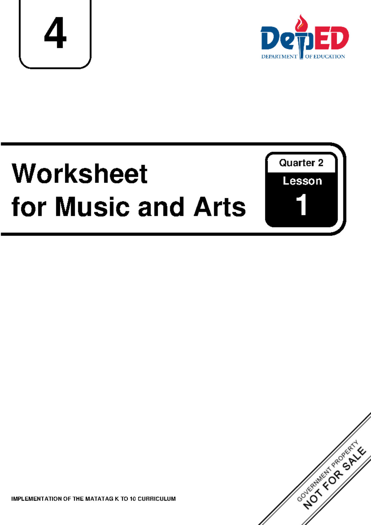 Q2 WS Music-and-Arts-4 -Lesson-1- Week-1 Activities & Implementation ...