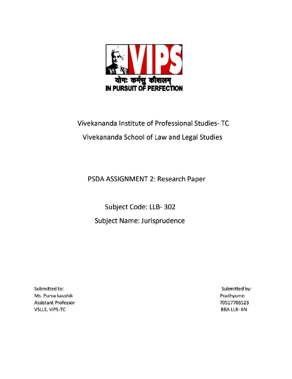 VIPS 302: Research Paper on John Austin's Command Theory and ...