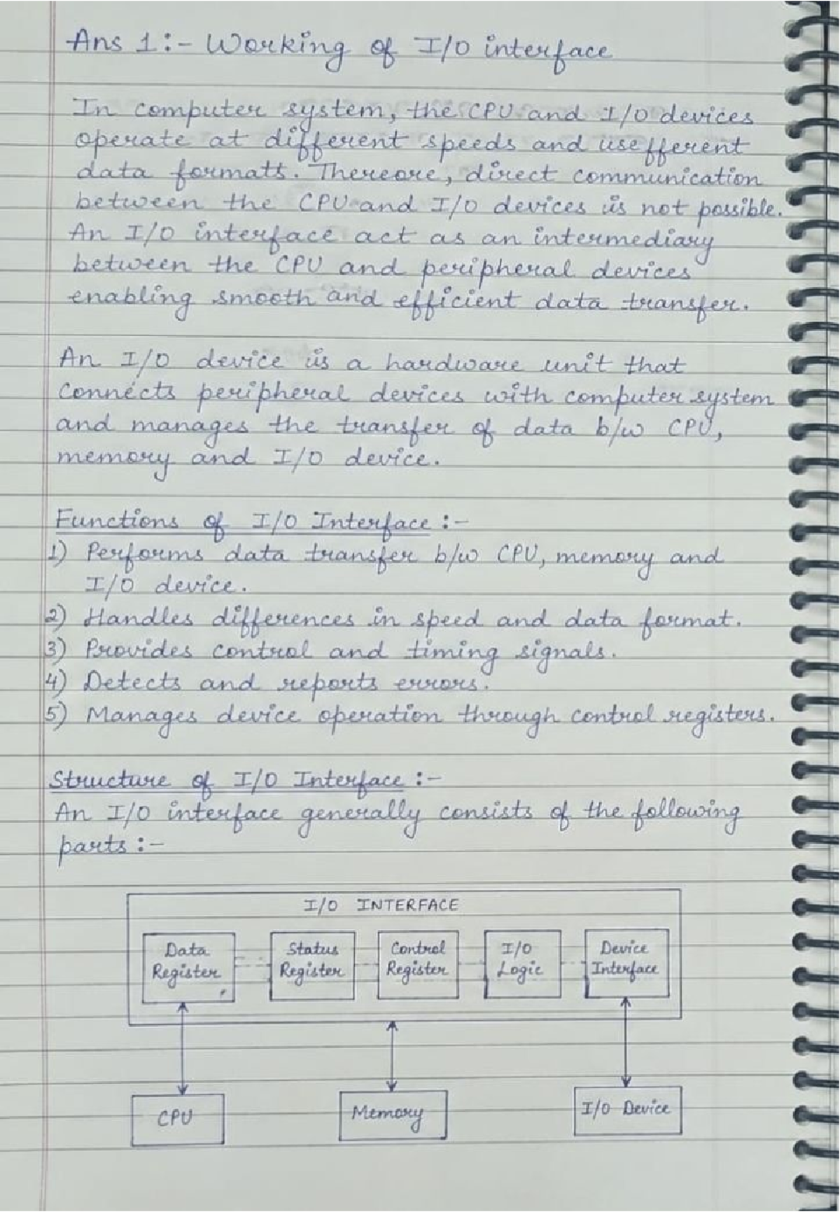 Interface Working in Computer Systems: CS-404 Activity Notes - Studocu