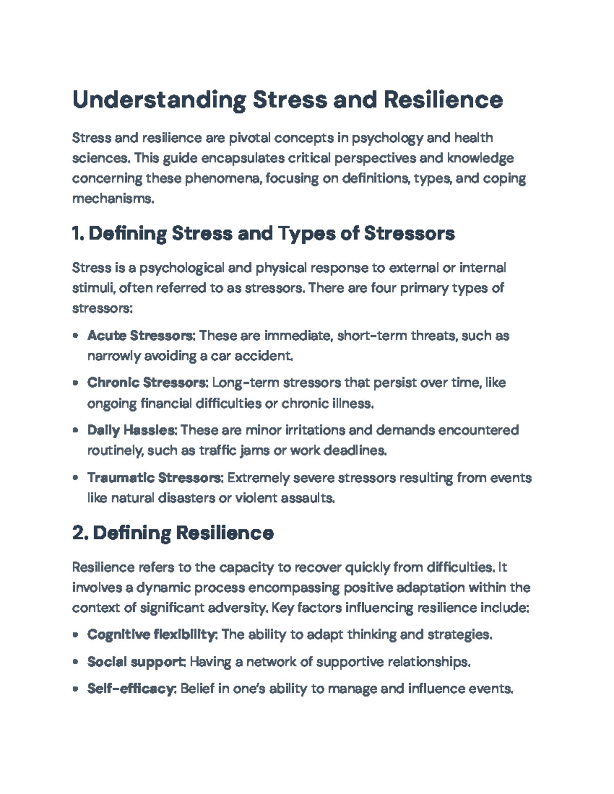 Understanding Stress and Resilience: Key Concepts and Strategies ...
